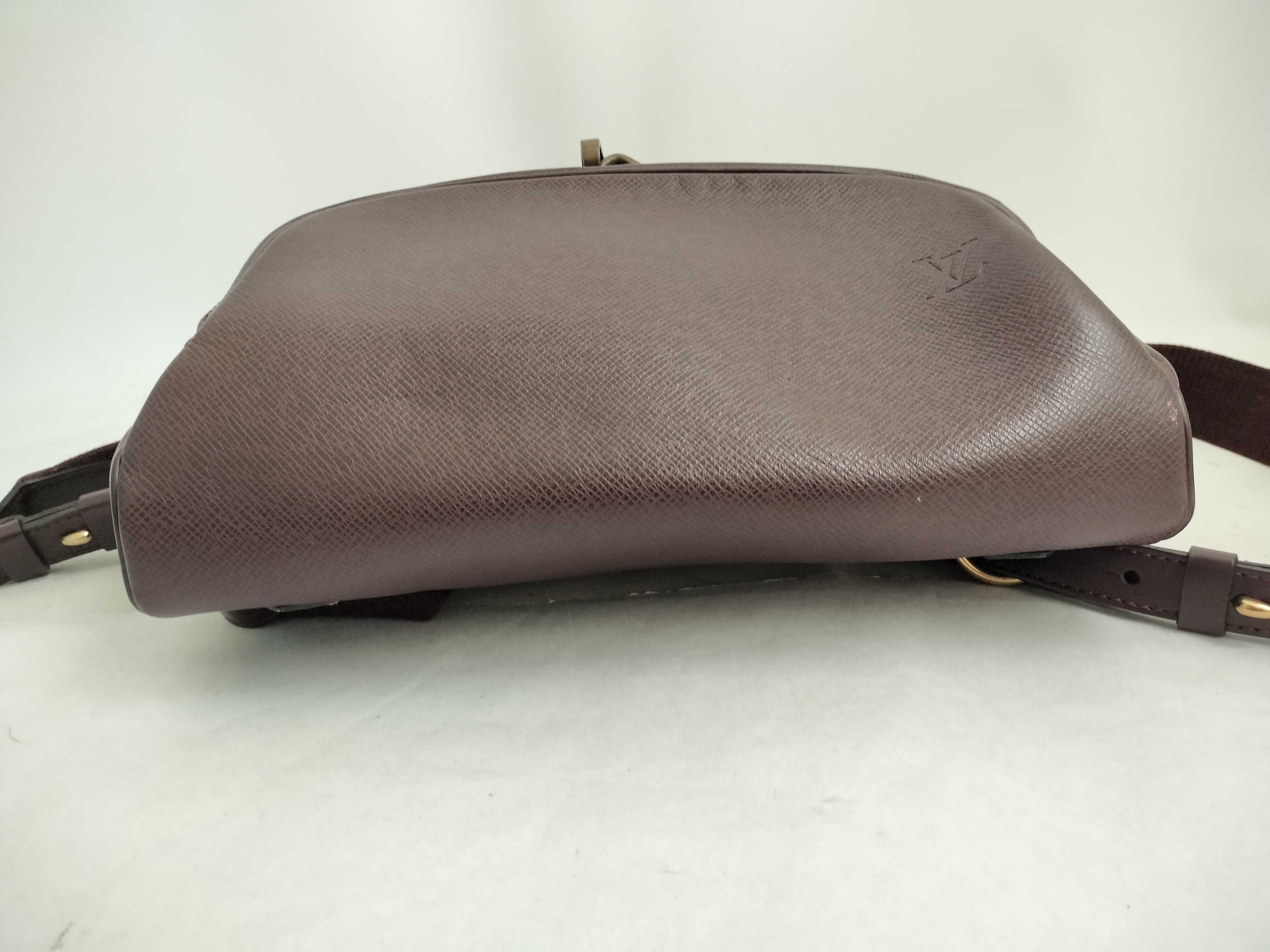 Taiga Leather Backpack, Wine Red Calfskin, Tiger Cassia M30172 — view 7