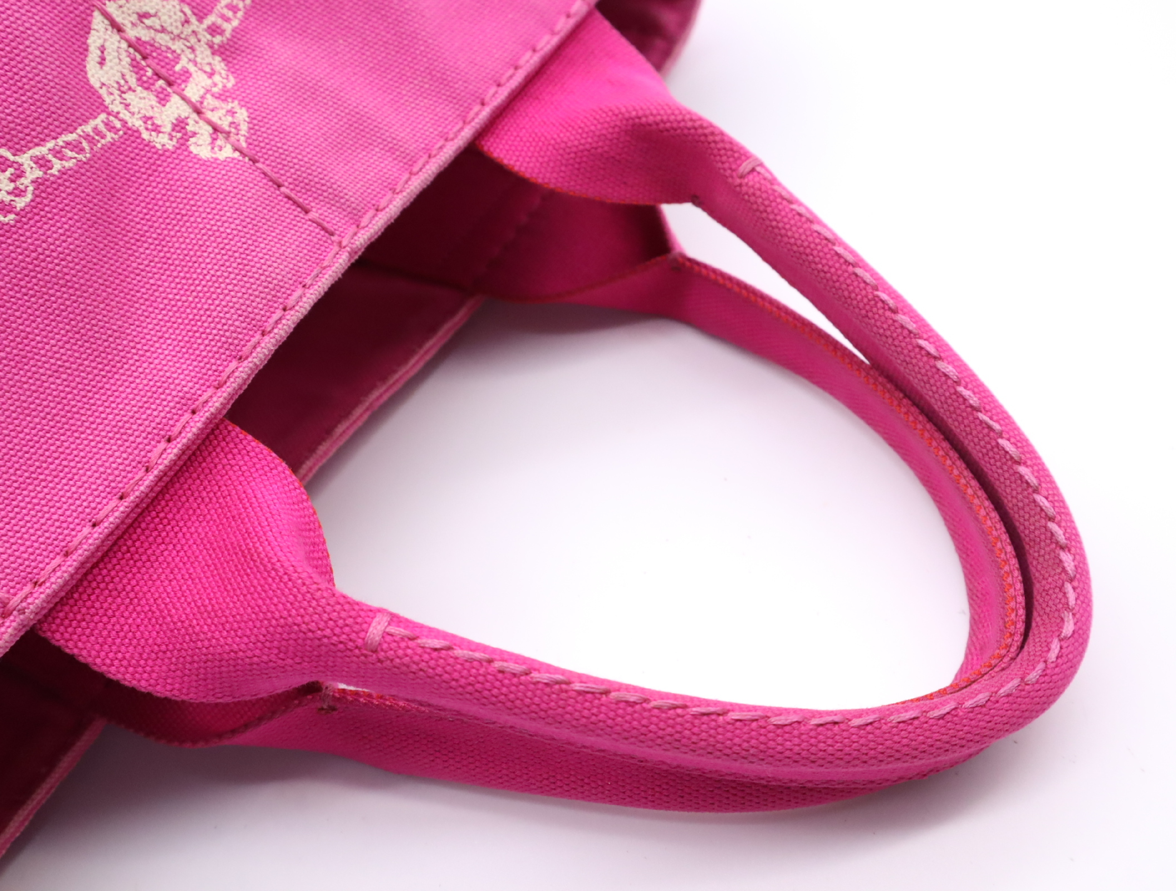 Canvas Canapa Tote Bag, Pink, Gold Hardware, Tote Bag — view 12
