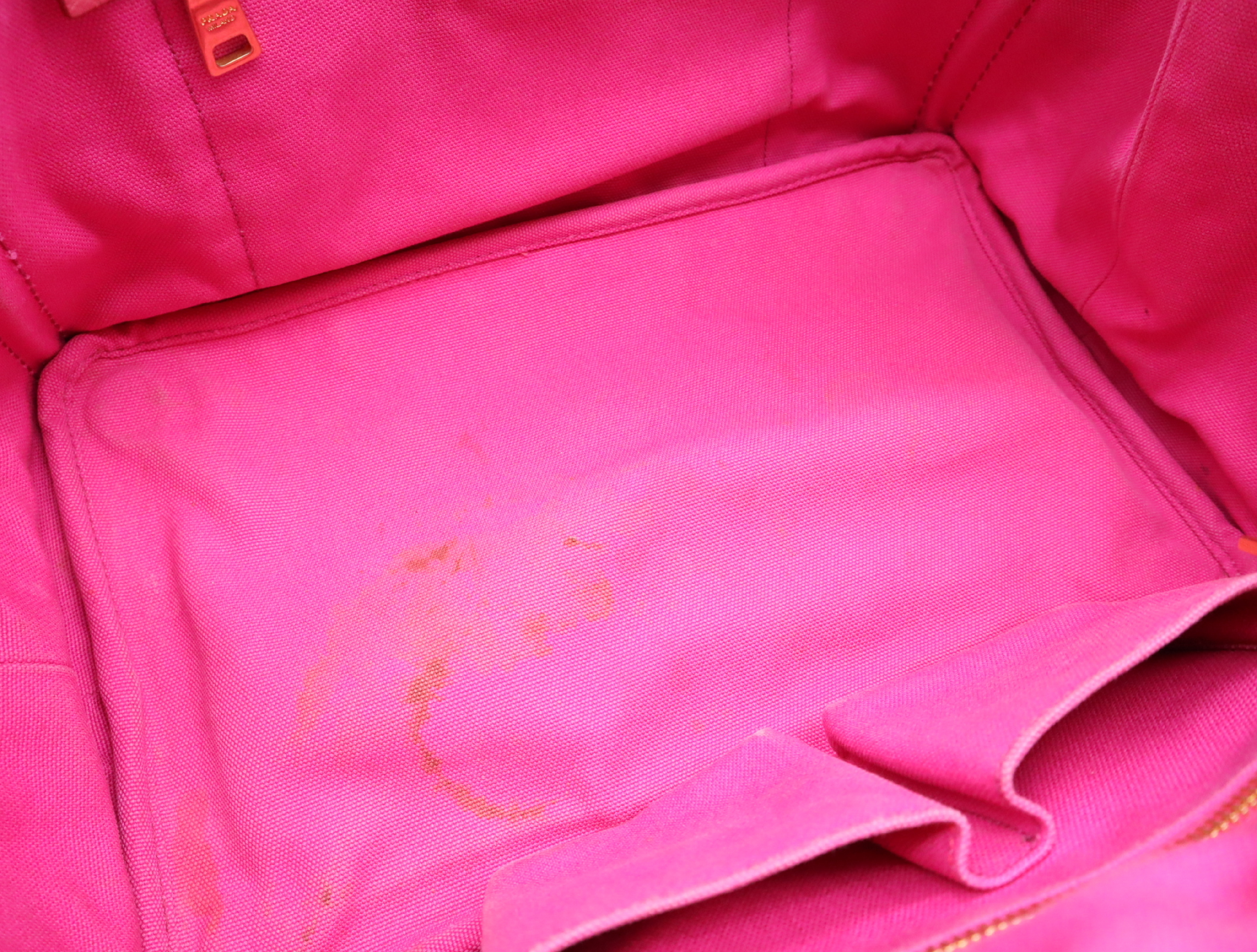 Canvas Canapa Tote Bag, Pink, Gold Hardware, Tote Bag — view 14