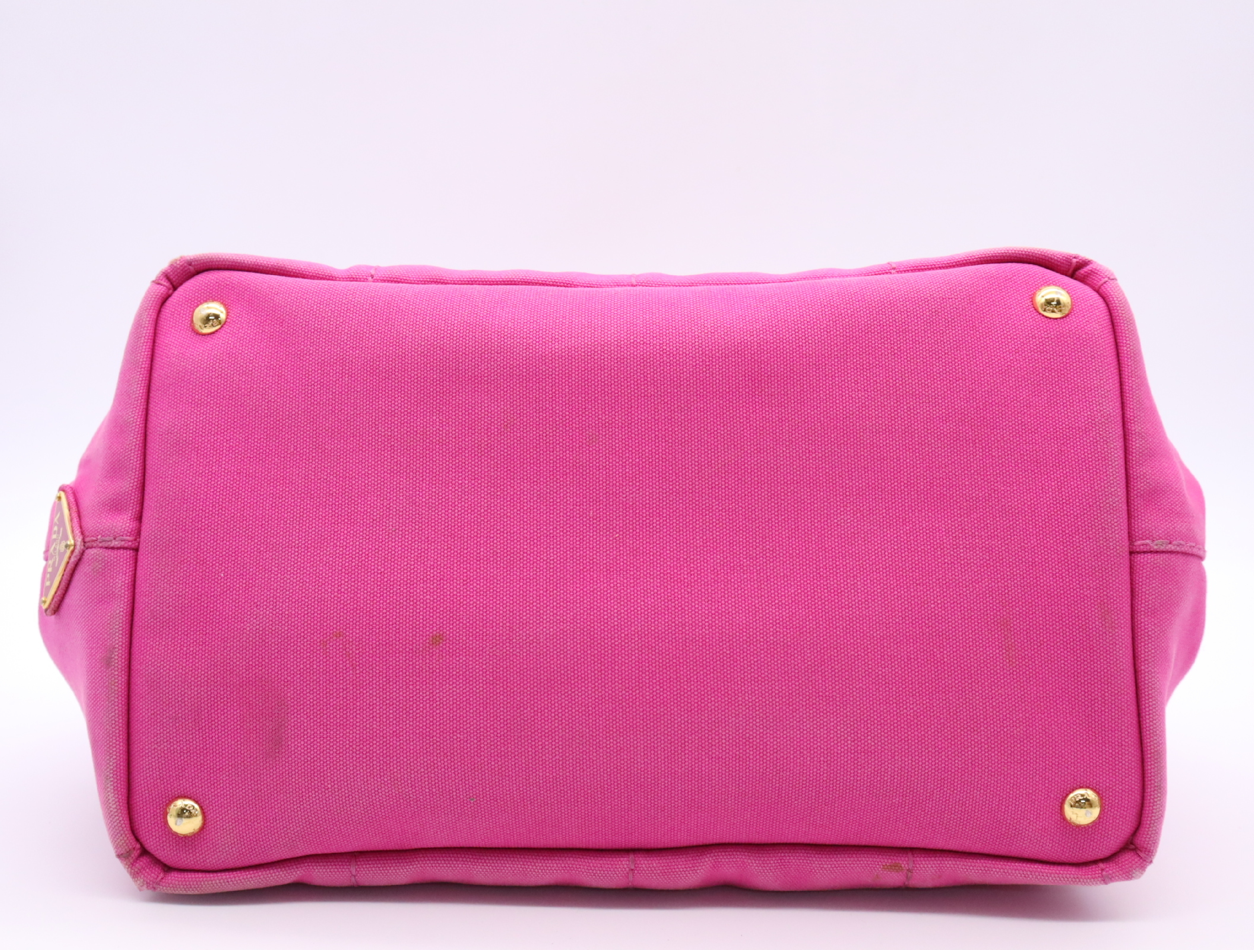 Canvas Canapa Tote Bag, Pink, Gold Hardware, Tote Bag — view 4