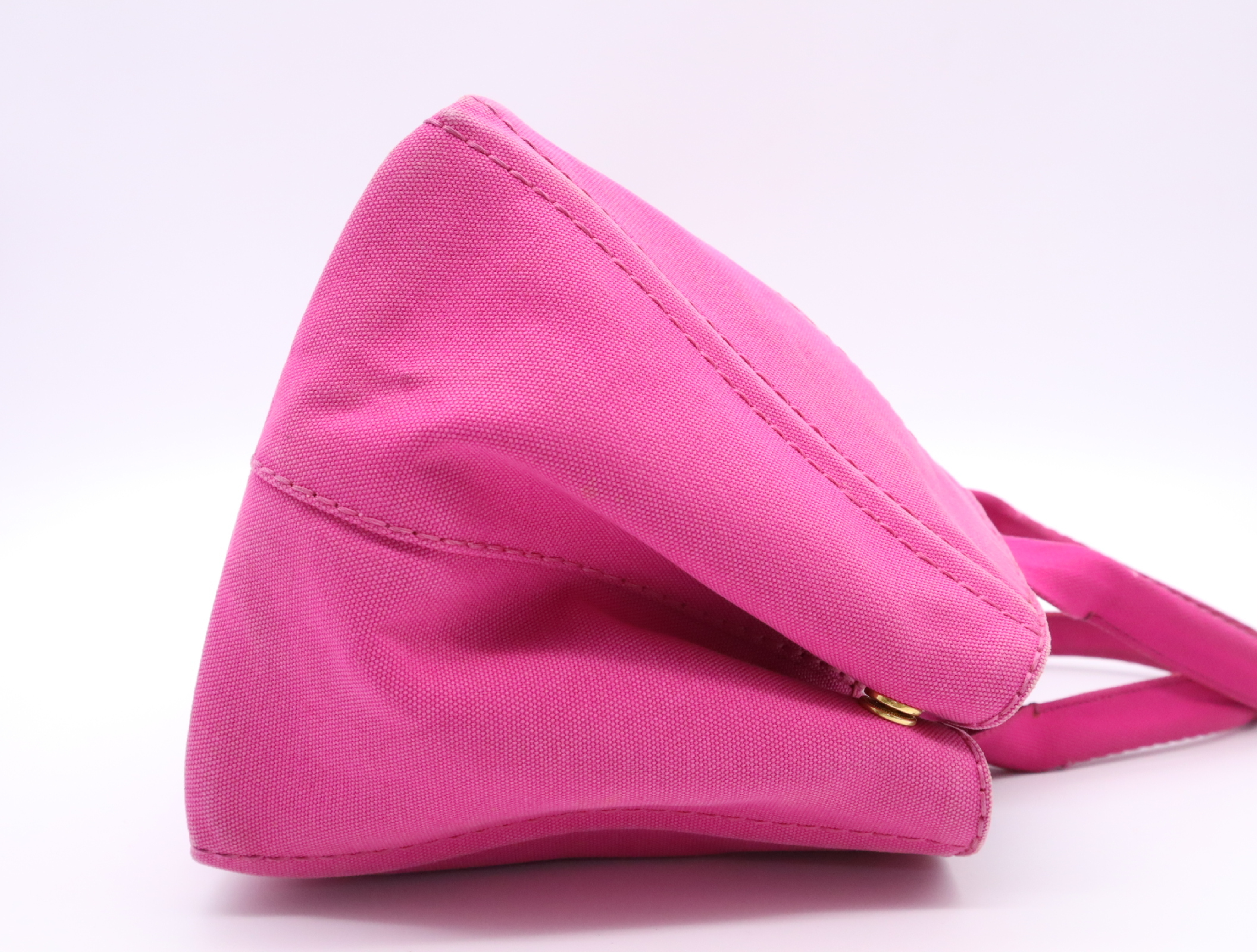 Canvas Canapa Tote Bag, Pink, Gold Hardware, Tote Bag — view 5