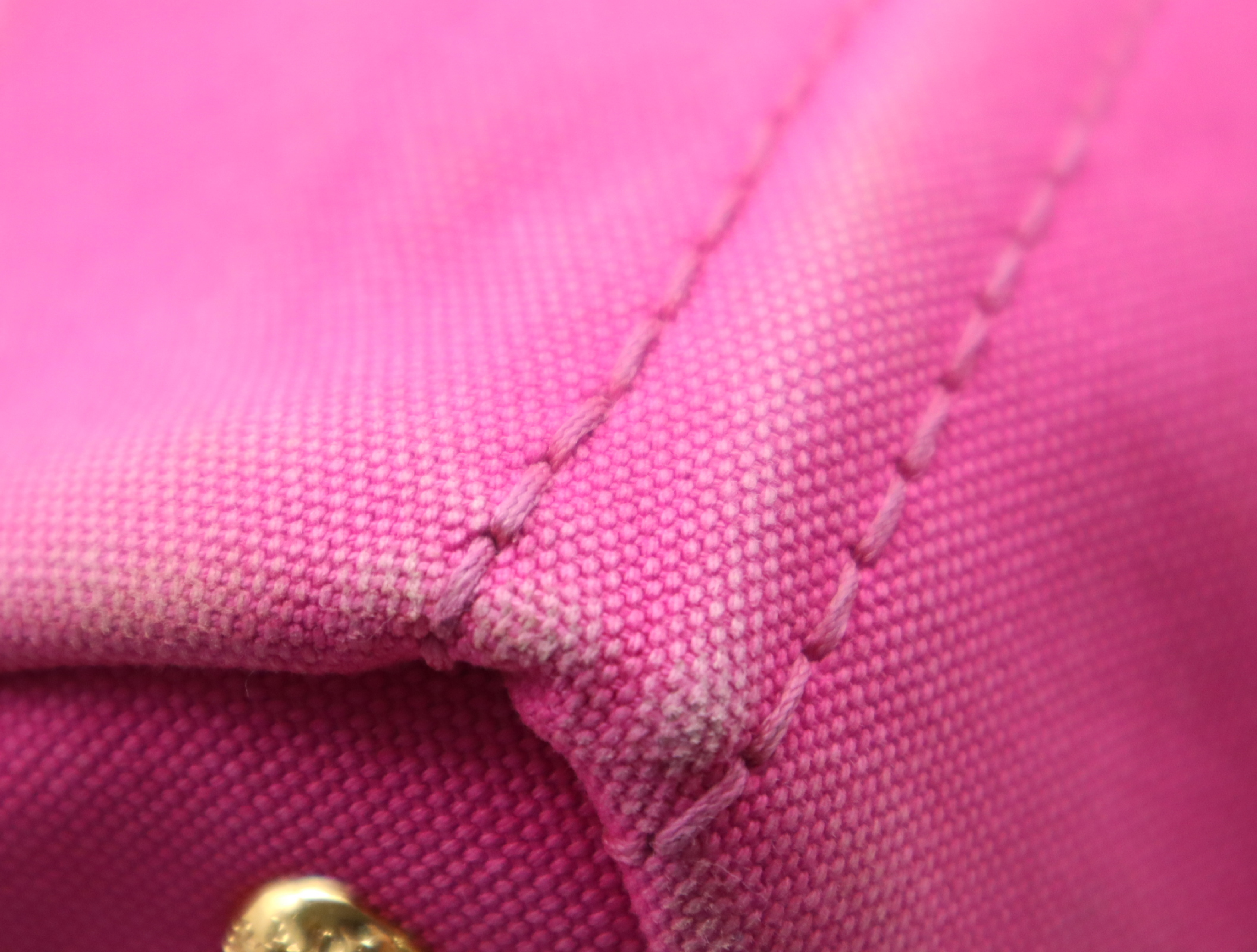 Canvas Canapa Tote Bag, Pink, Gold Hardware, Tote Bag — view 7
