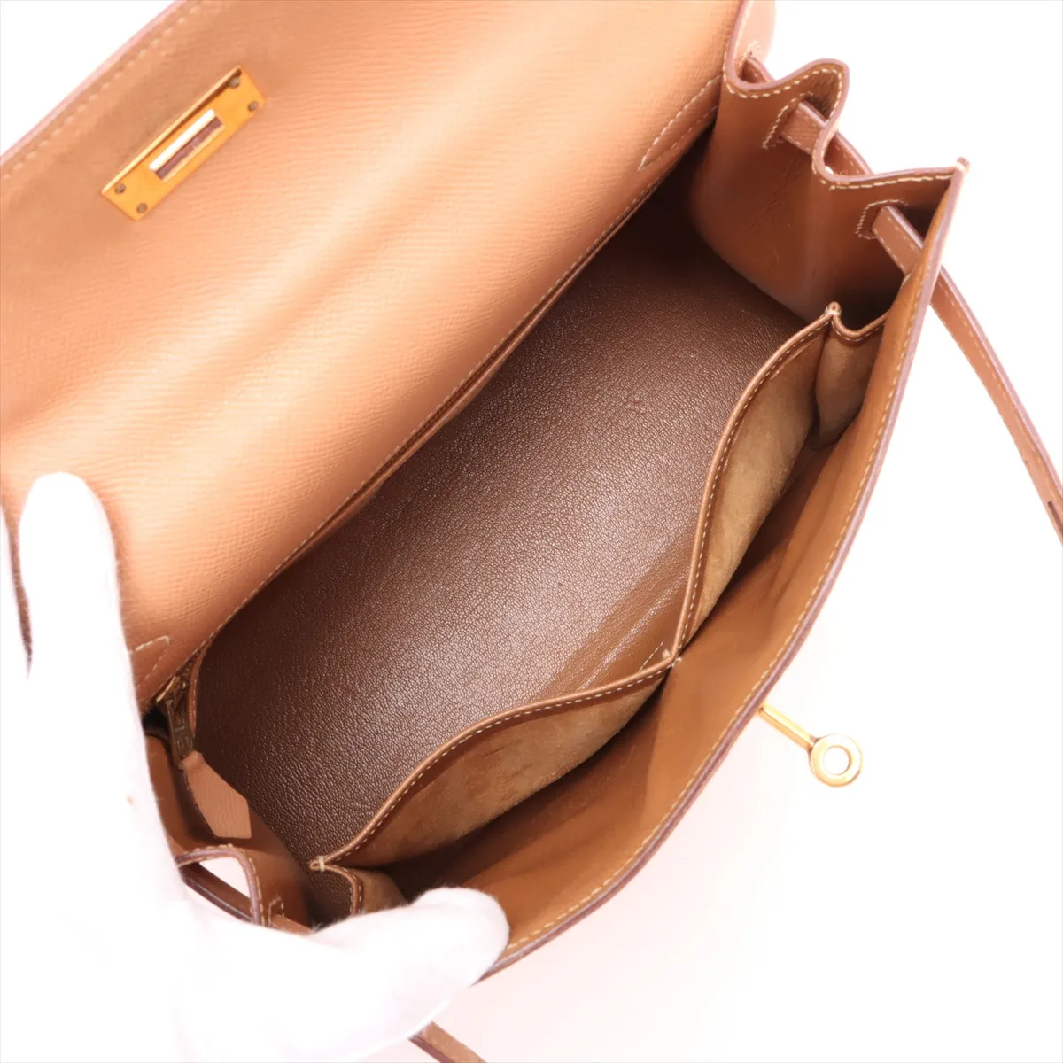 [Individually wrapped] Hermes Kelly 28 Serie Couchevel Natural Gold Hardware X:1994 — view 8