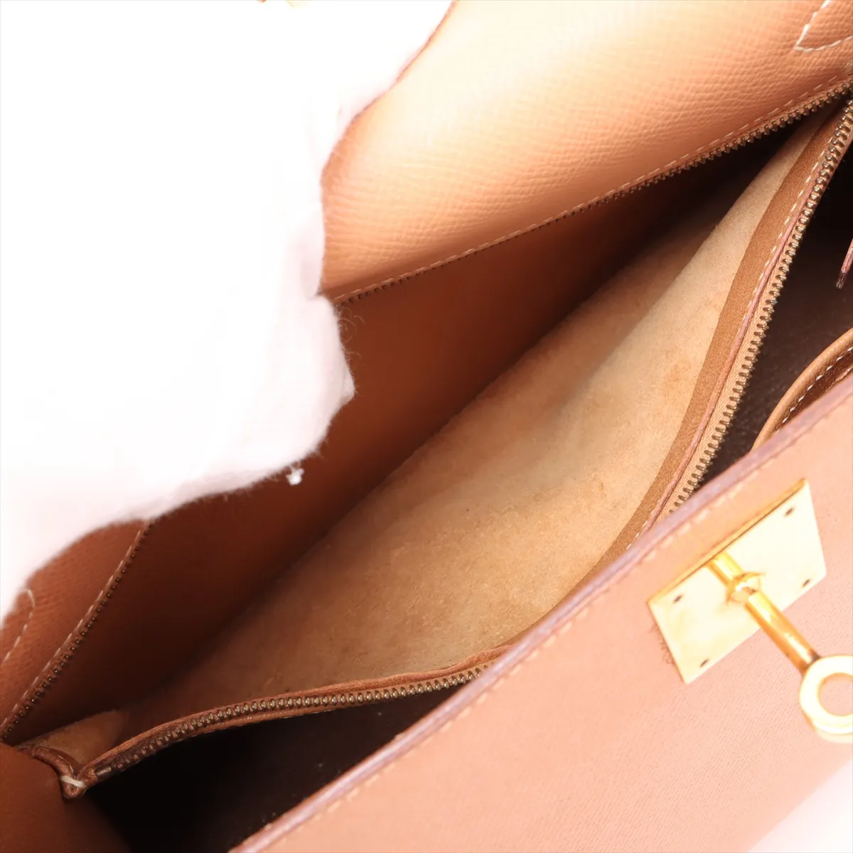[Individually wrapped] Hermes Kelly 28 Serie Couchevel Natural Gold Hardware X:1994 — view 9