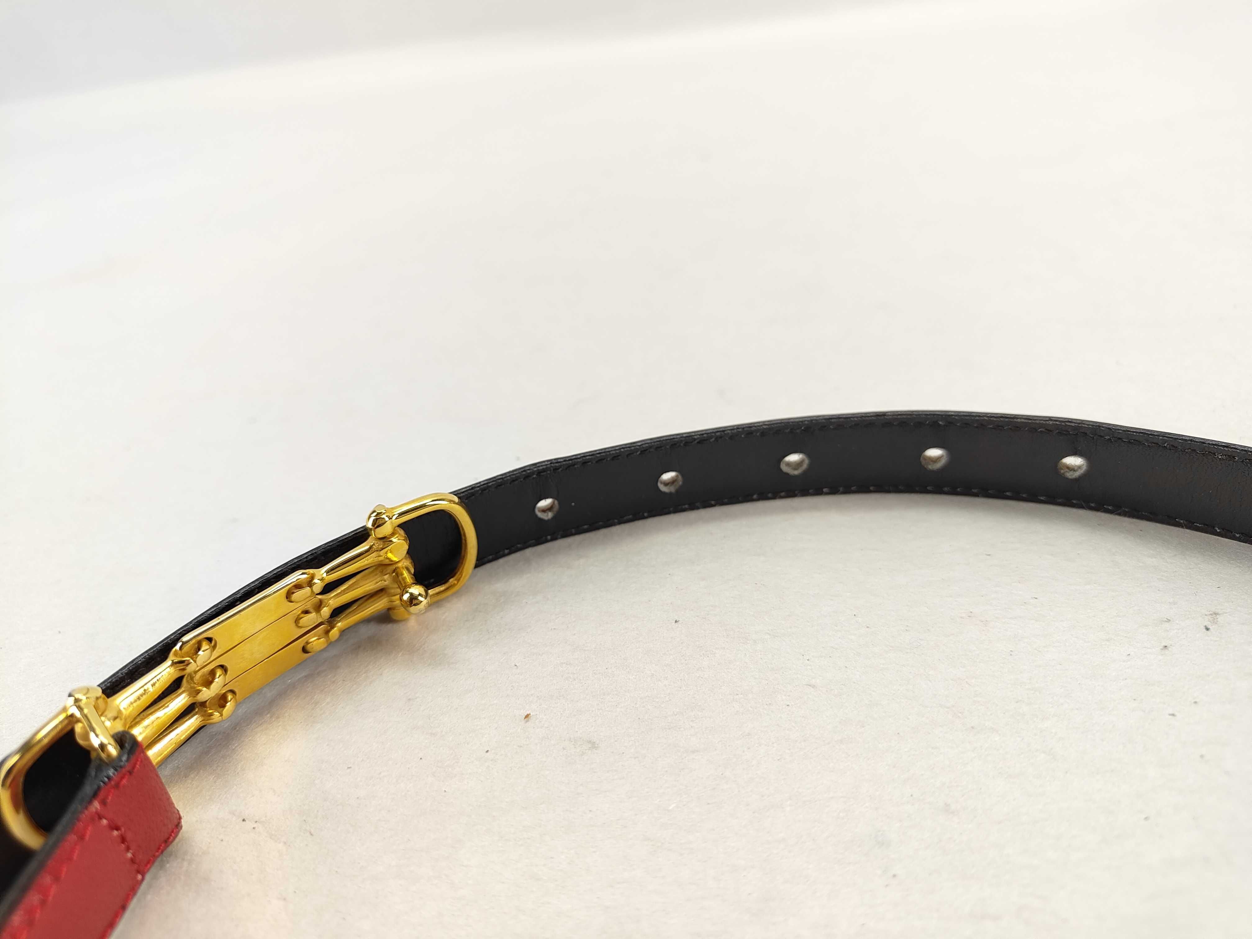 Triple Gold Buckle Leather Belt 60 Belt — view 5