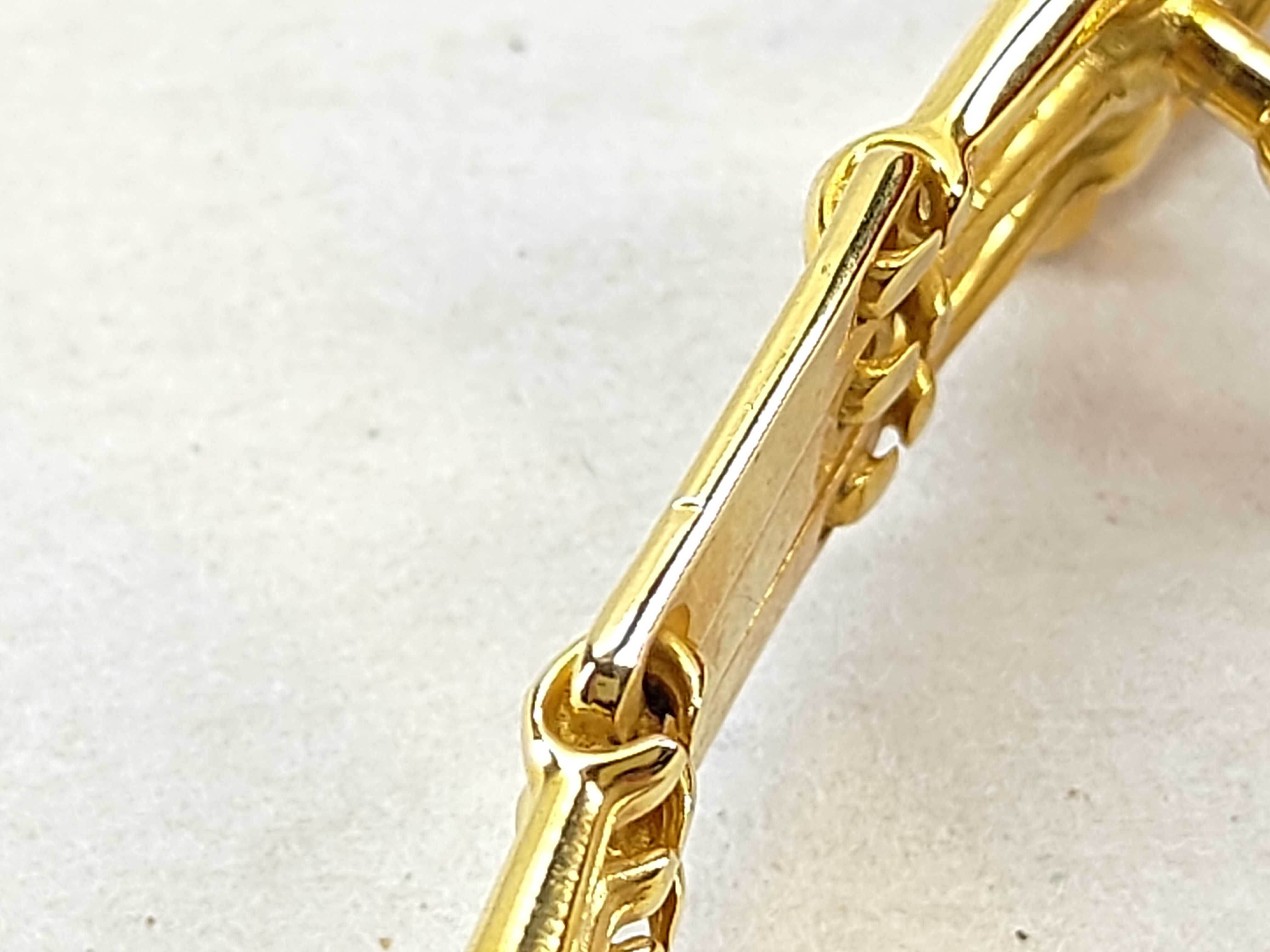 Triple Gold Buckle Leather Belt 60 Belt — view 9