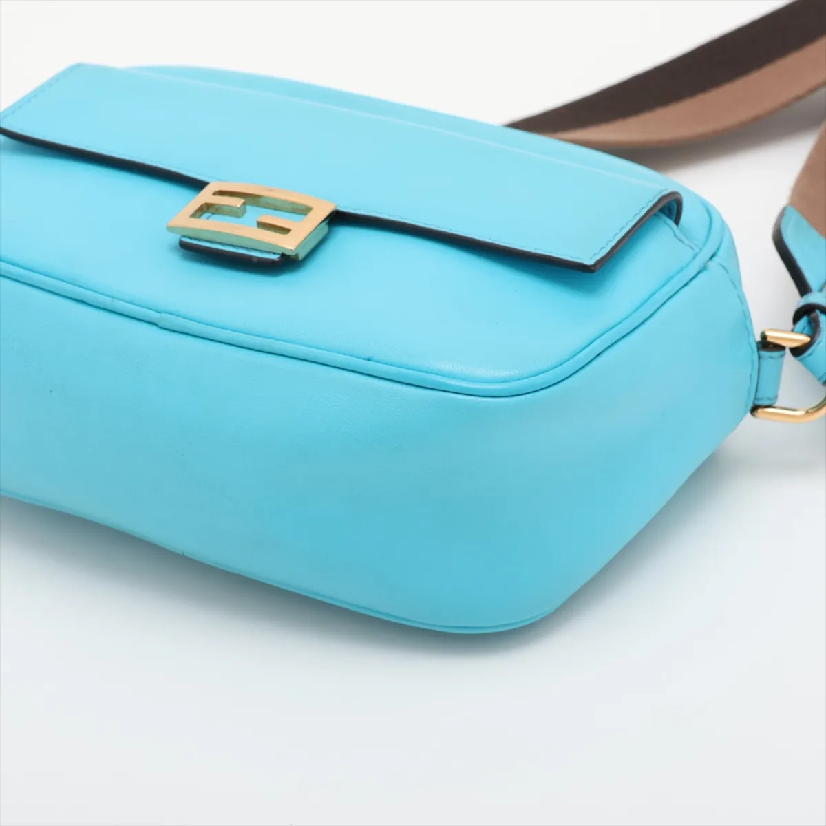 Cam Leather Shoulder Bag, Blue, 8BS042 — view 3