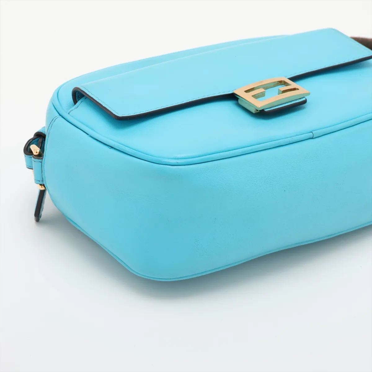 Cam Leather Shoulder Bag, Blue, 8BS042 — view 4