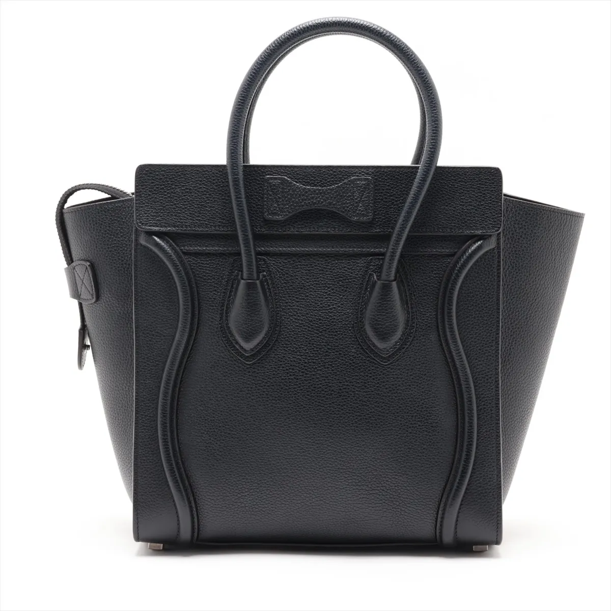Luggage Micro Shopper Leather Handbag, Black — view 2