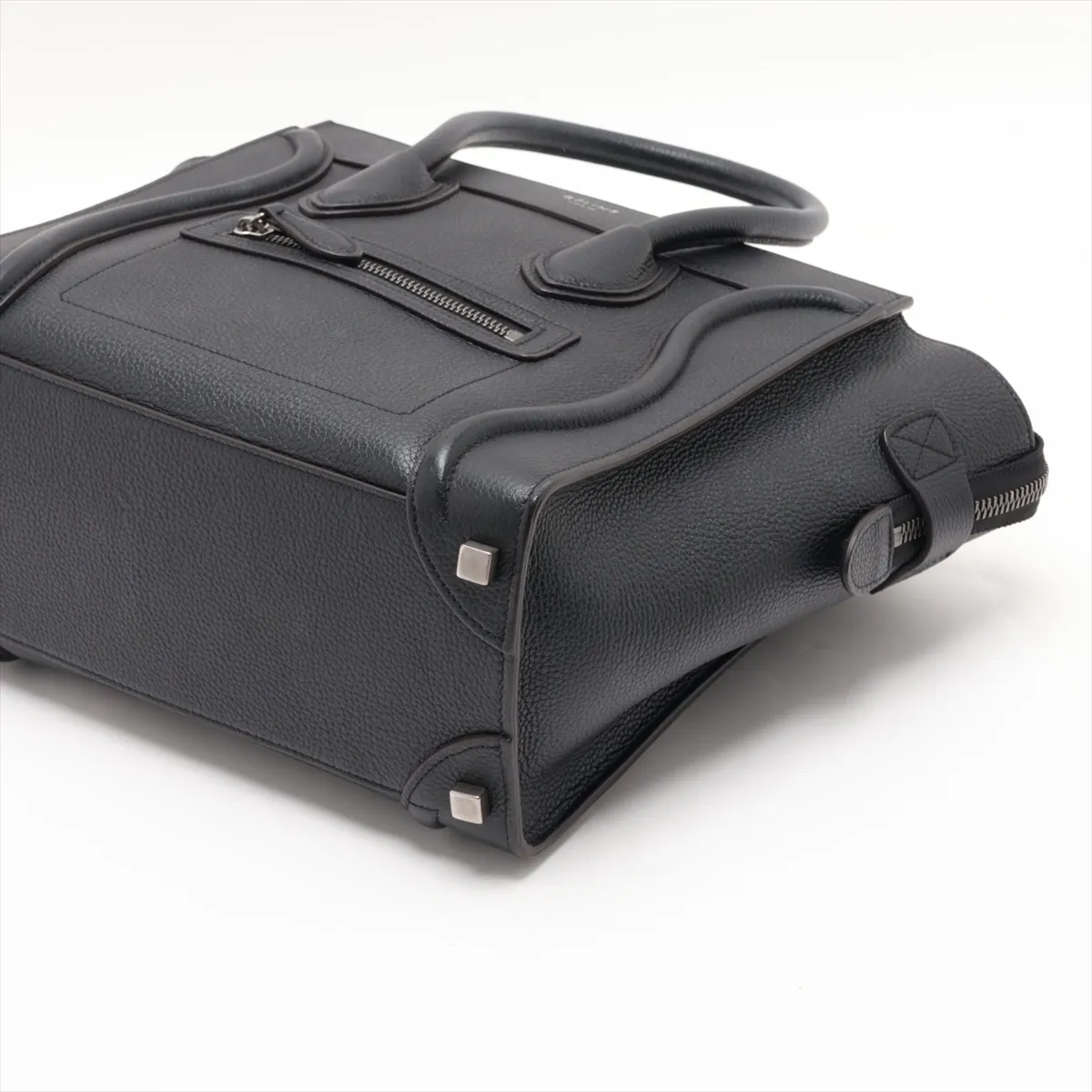 Luggage Micro Shopper Leather Handbag, Black — view 3