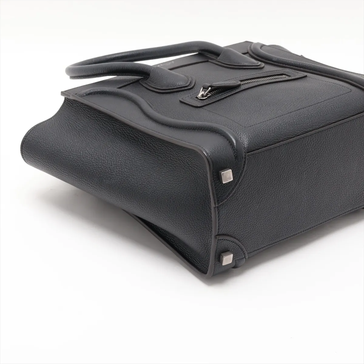 Luggage Micro Shopper Leather Handbag, Black — view 4