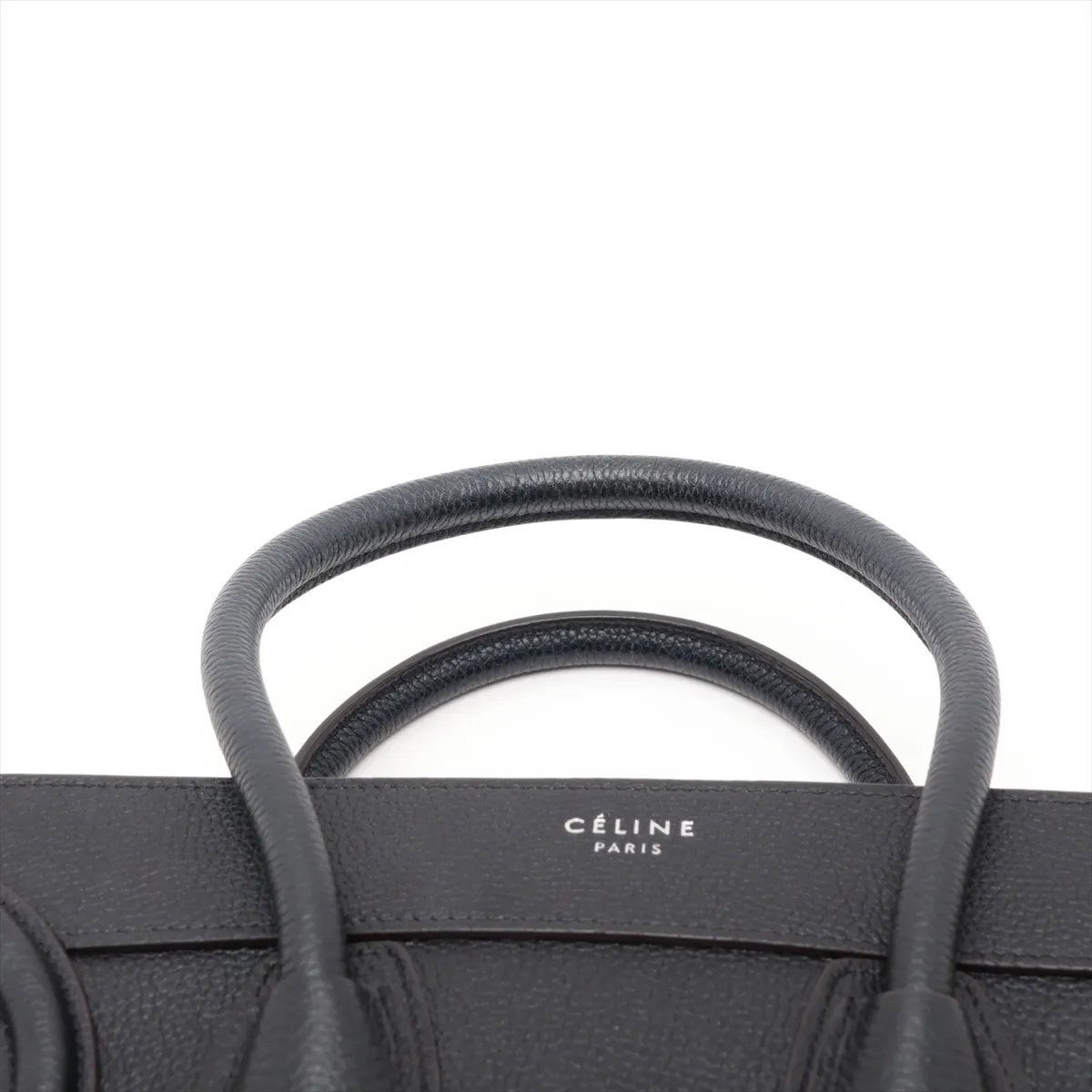 Luggage Micro Shopper Leather Handbag, Black — view 6