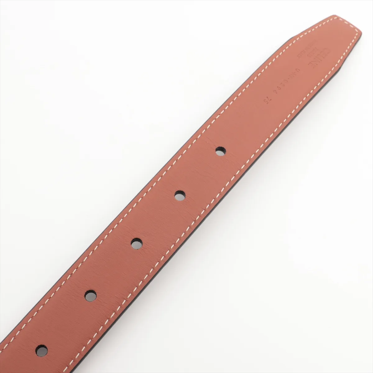 Triomphe Belt, size 75, leather, black x brown. Strong — view 3