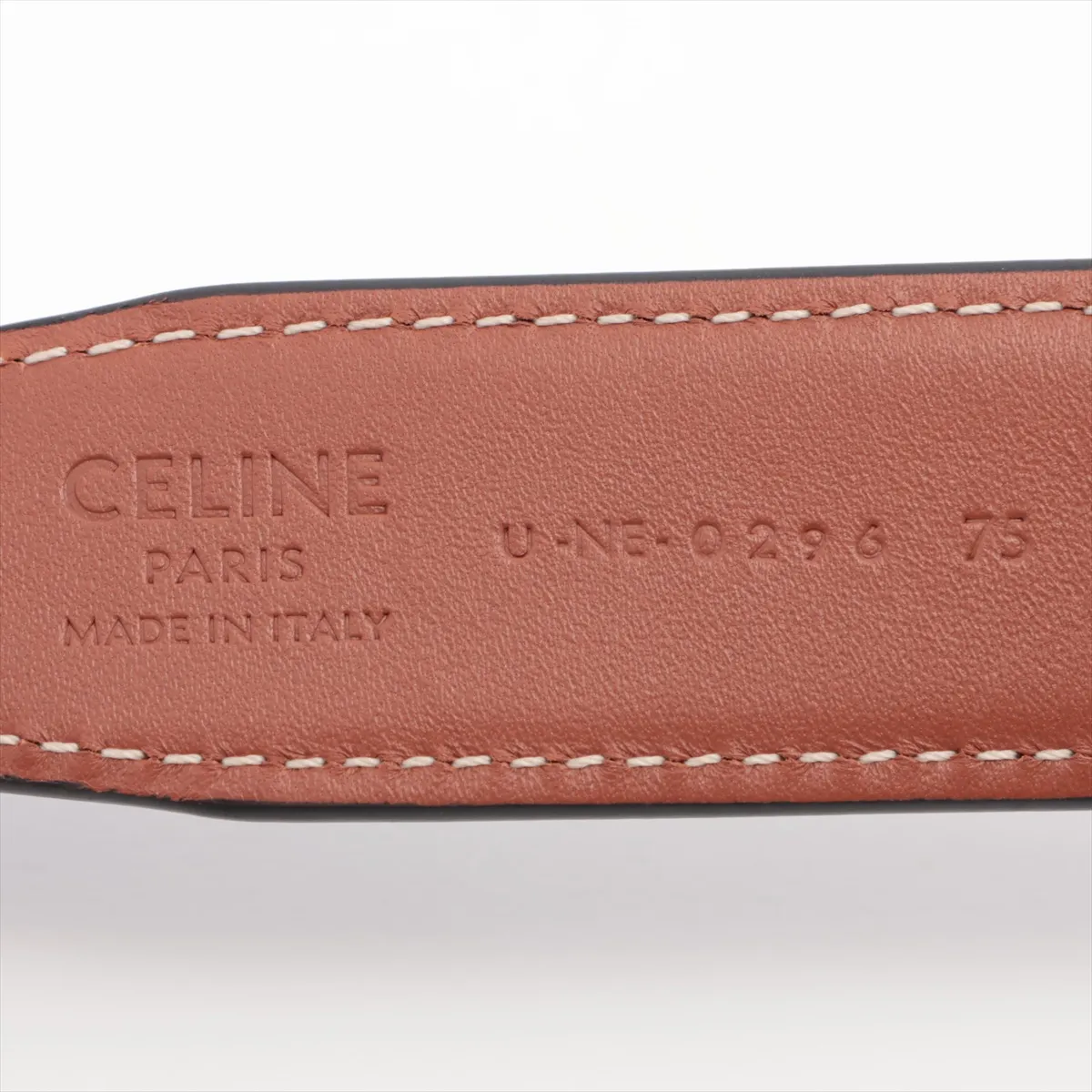 Triomphe Belt, size 75, leather, black x brown. Strong — view 5