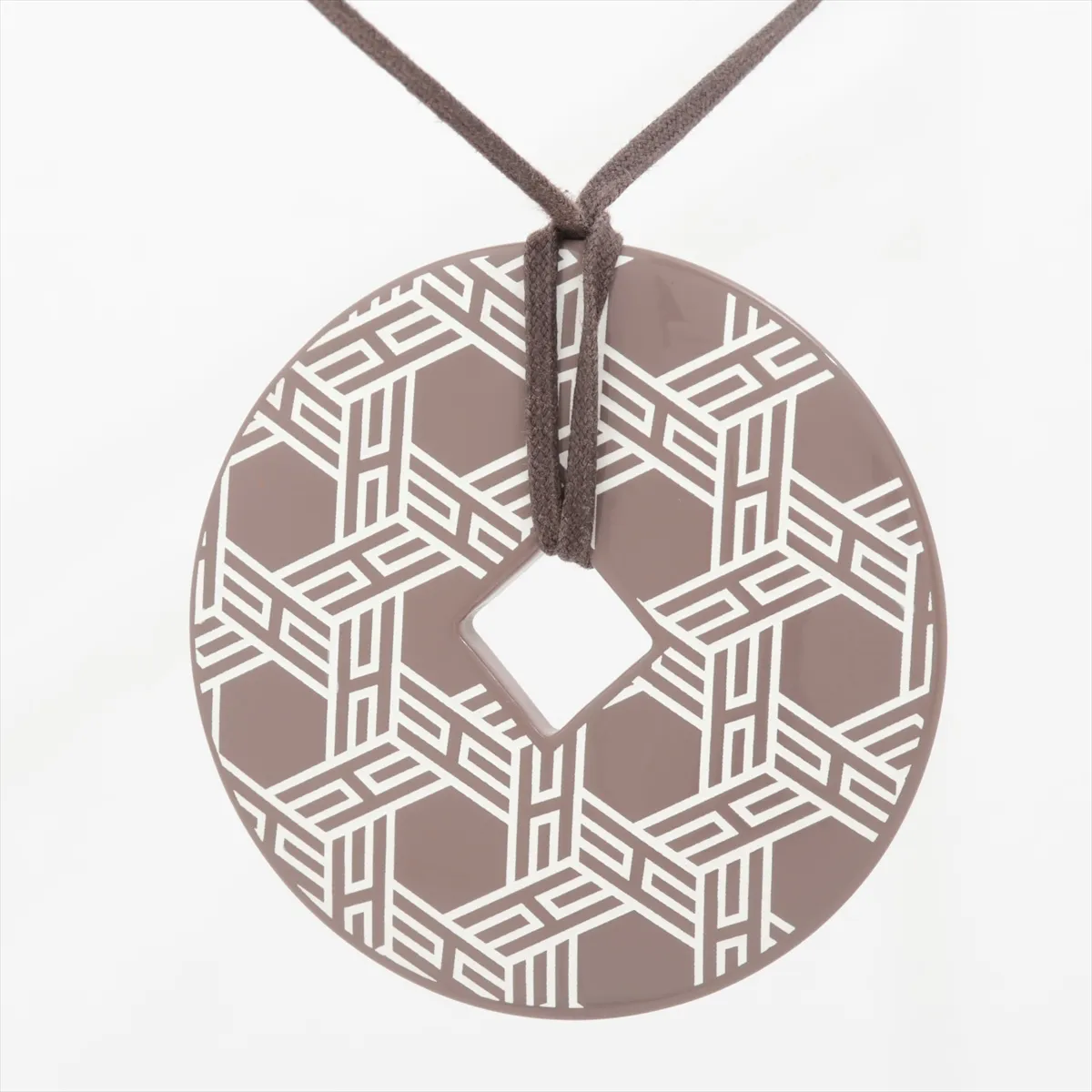 necklace, buffalo horn, brown x white,