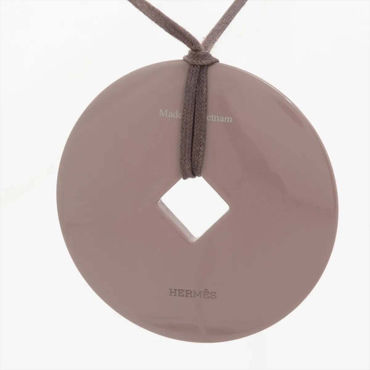 necklace, buffalo horn, brown x white, — view 2