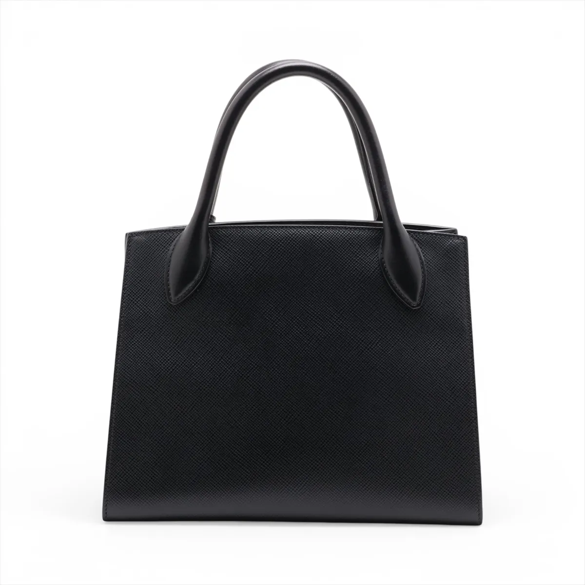 Saffiano Cuir Leather 2-Way Handbag, Black, 1BA156 — view 2