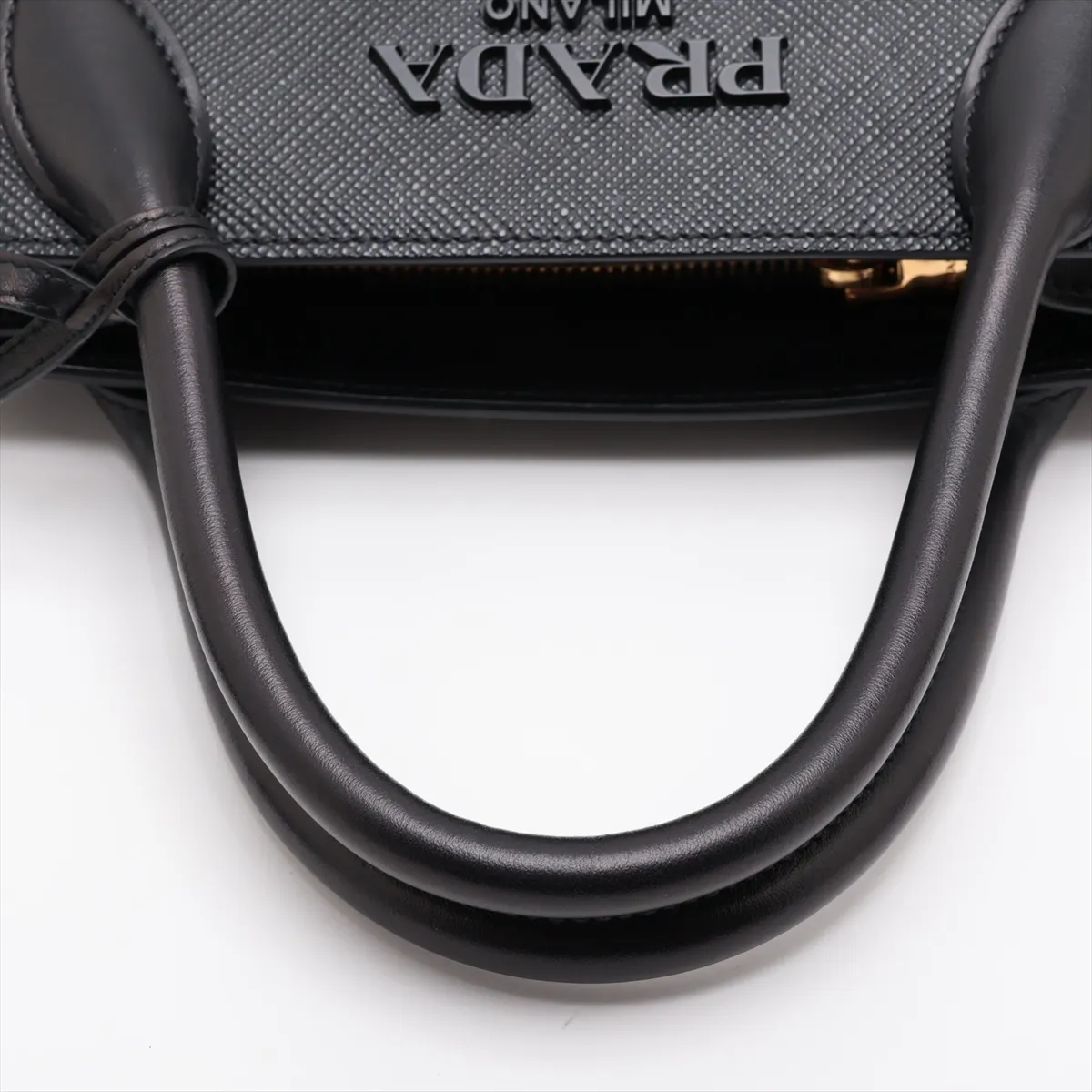 Saffiano Cuir Leather 2-Way Handbag, Black, 1BA156 — view 5