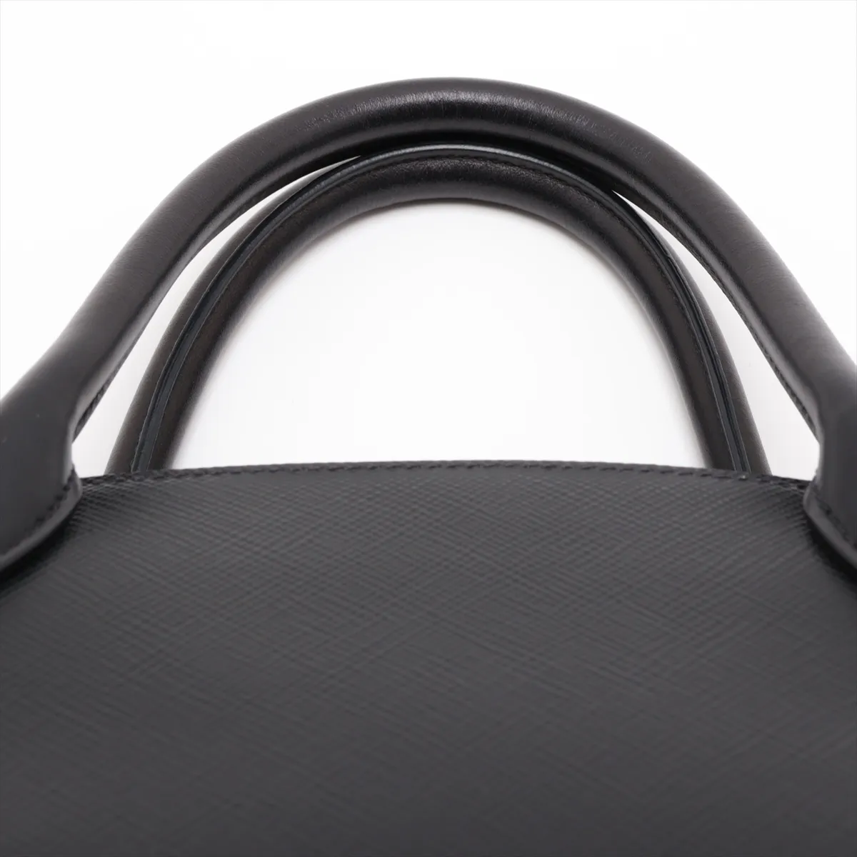 Saffiano Cuir Leather 2-Way Handbag, Black, 1BA156 — view 6