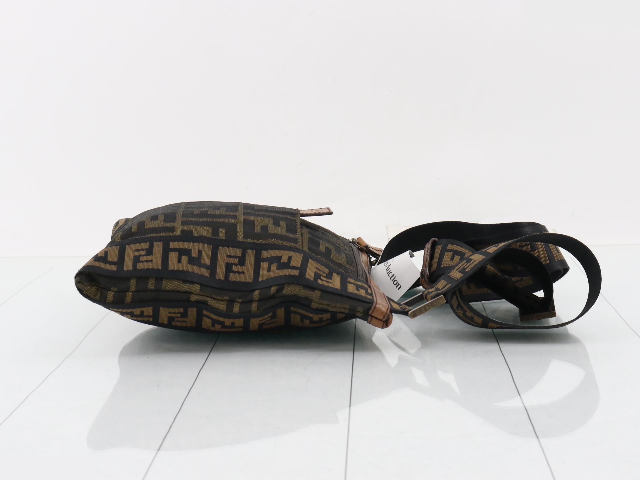 Long shoulder bag, canvas, black, ZUCCA — view 3