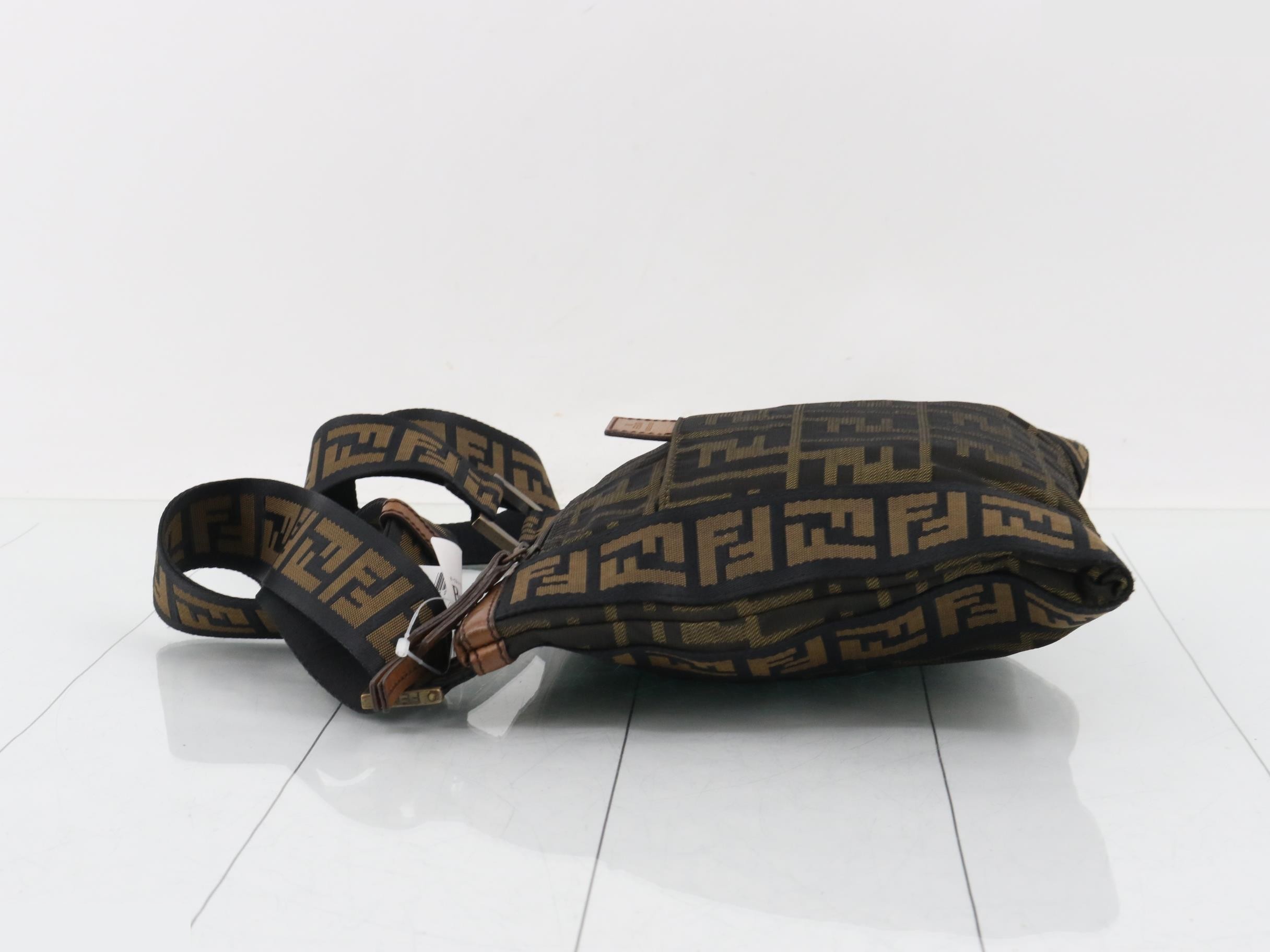 Long shoulder bag, canvas, black, ZUCCA — view 4