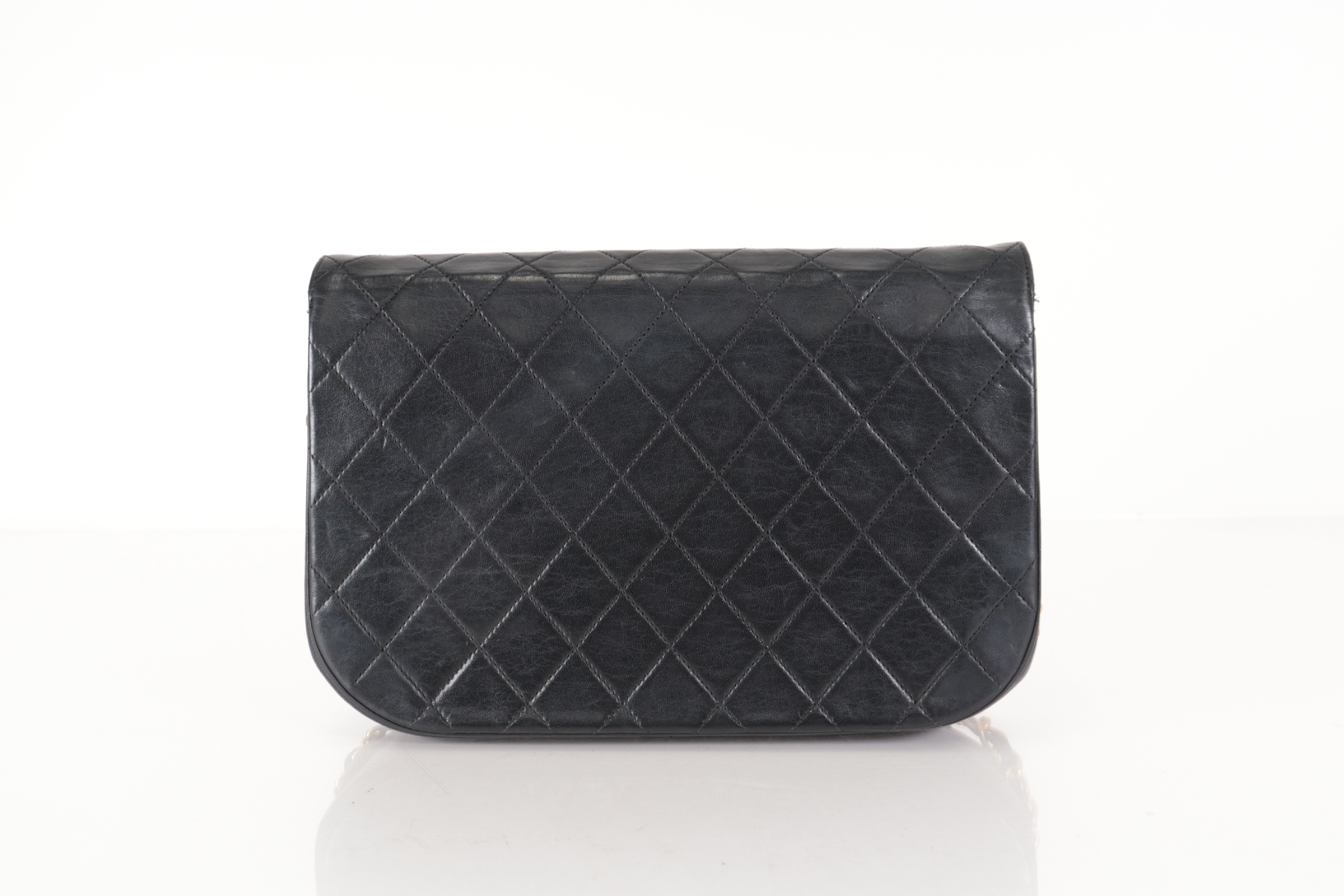 Round Double Flap Lambskin Chain Shoulder Bag — view 2