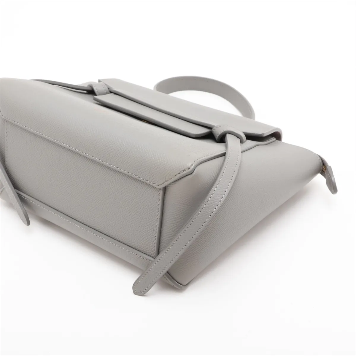 Belt Bag Nano Leather 2-Way Handbag, Gray — view 3