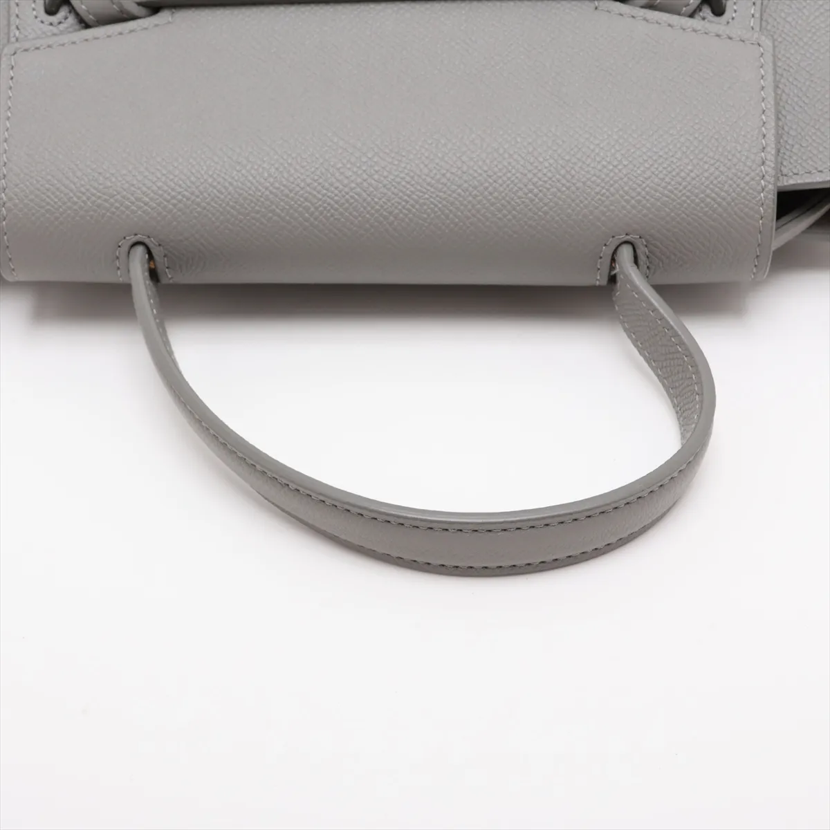 Belt Bag Nano Leather 2-Way Handbag, Gray — view 5