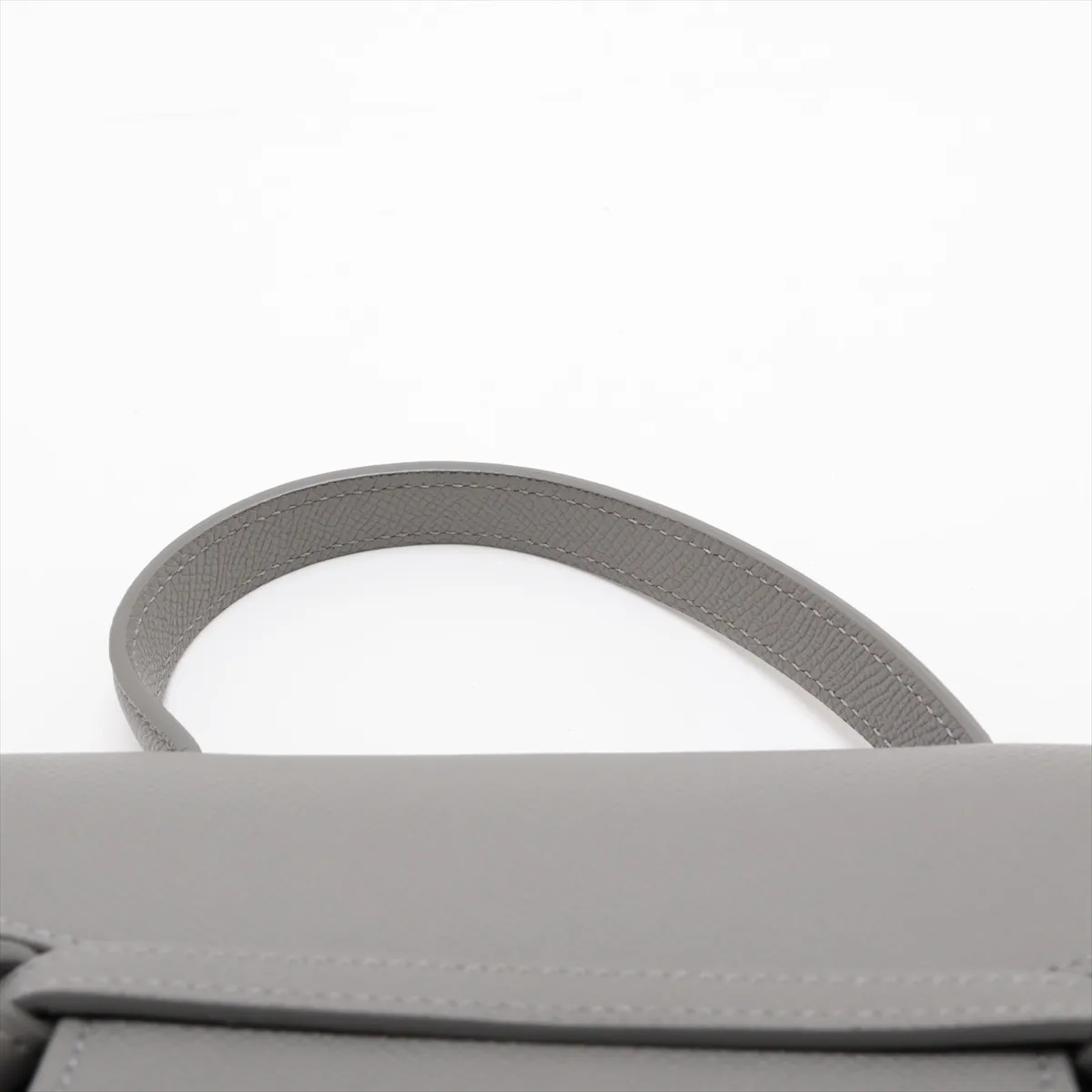 Belt Bag Nano Leather 2-Way Handbag, Gray — view 6