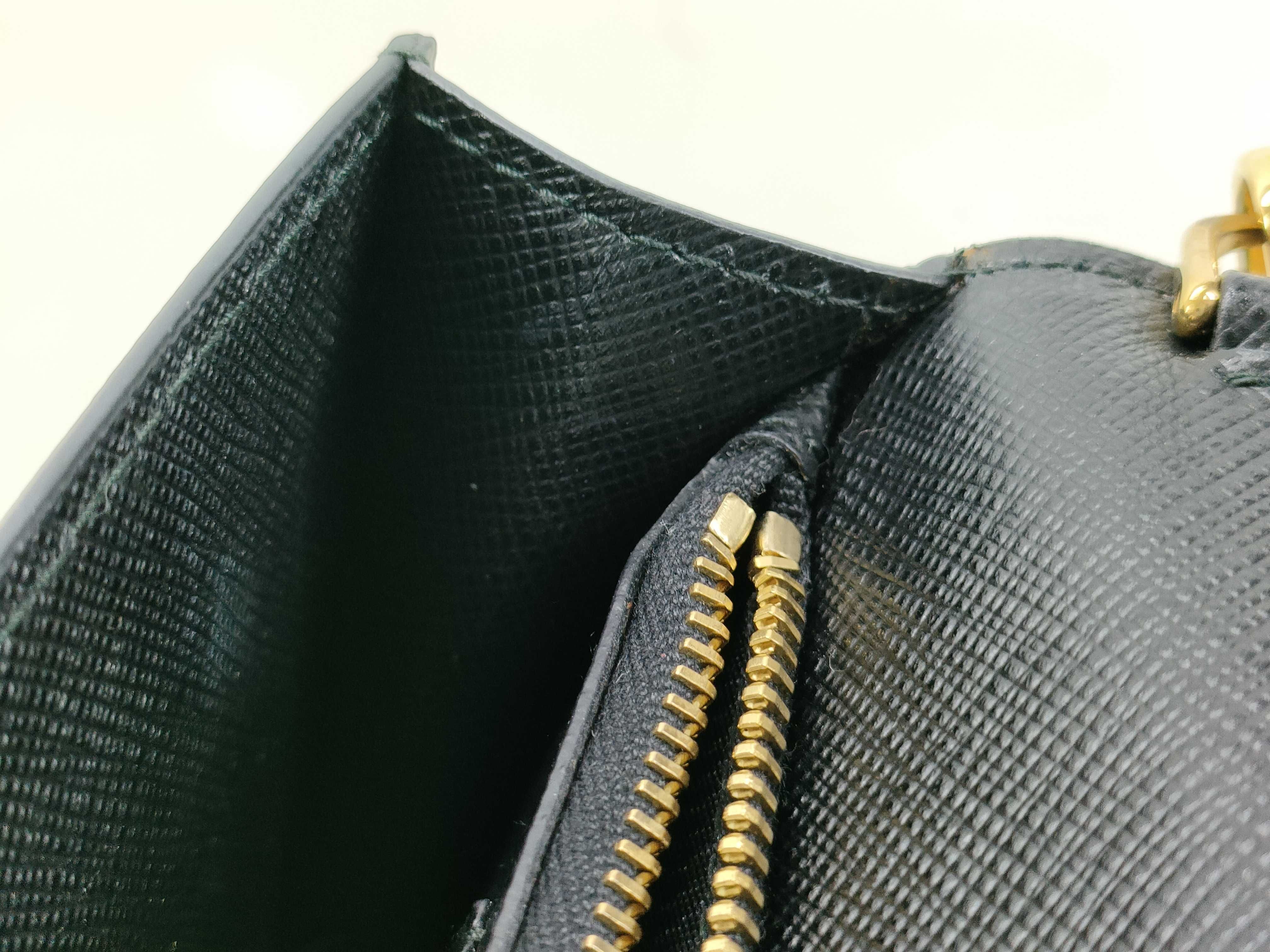 Saffiano Leather Chain Wallet, Black, 1DH029 (Wallet) — view 12