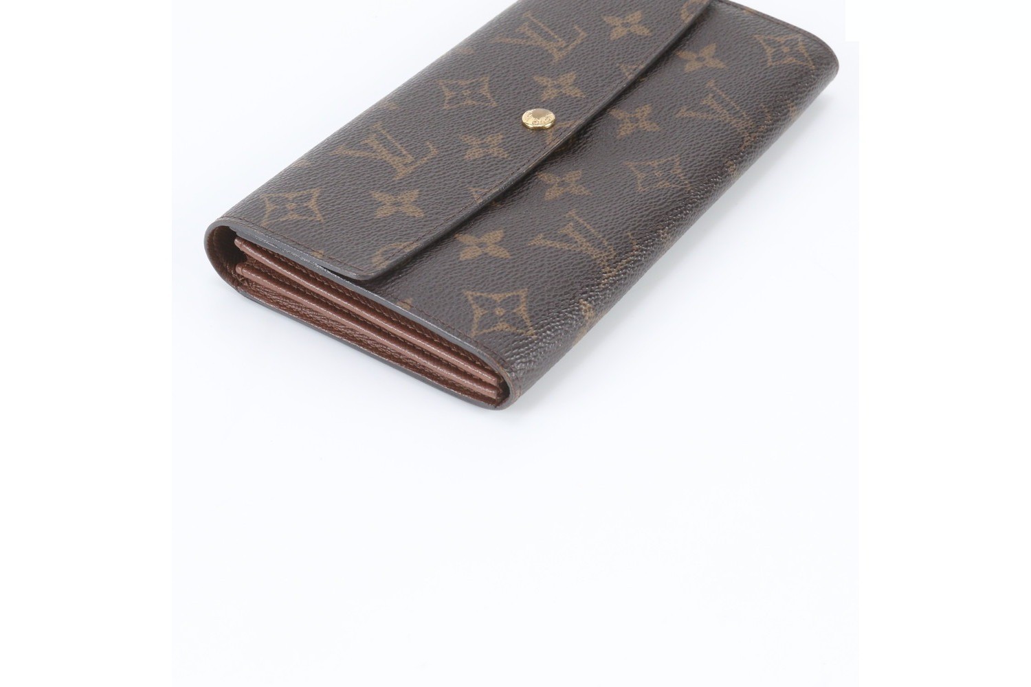 Monogram Pochette Porte Monnaie Credit M61725 Leather Long Wallet — view 3