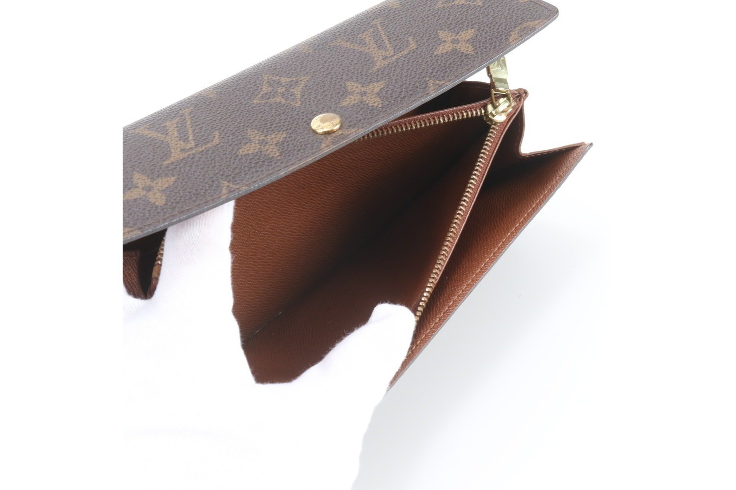 Monogram Pochette Porte Monnaie Credit M61725 Leather Long Wallet — view 6