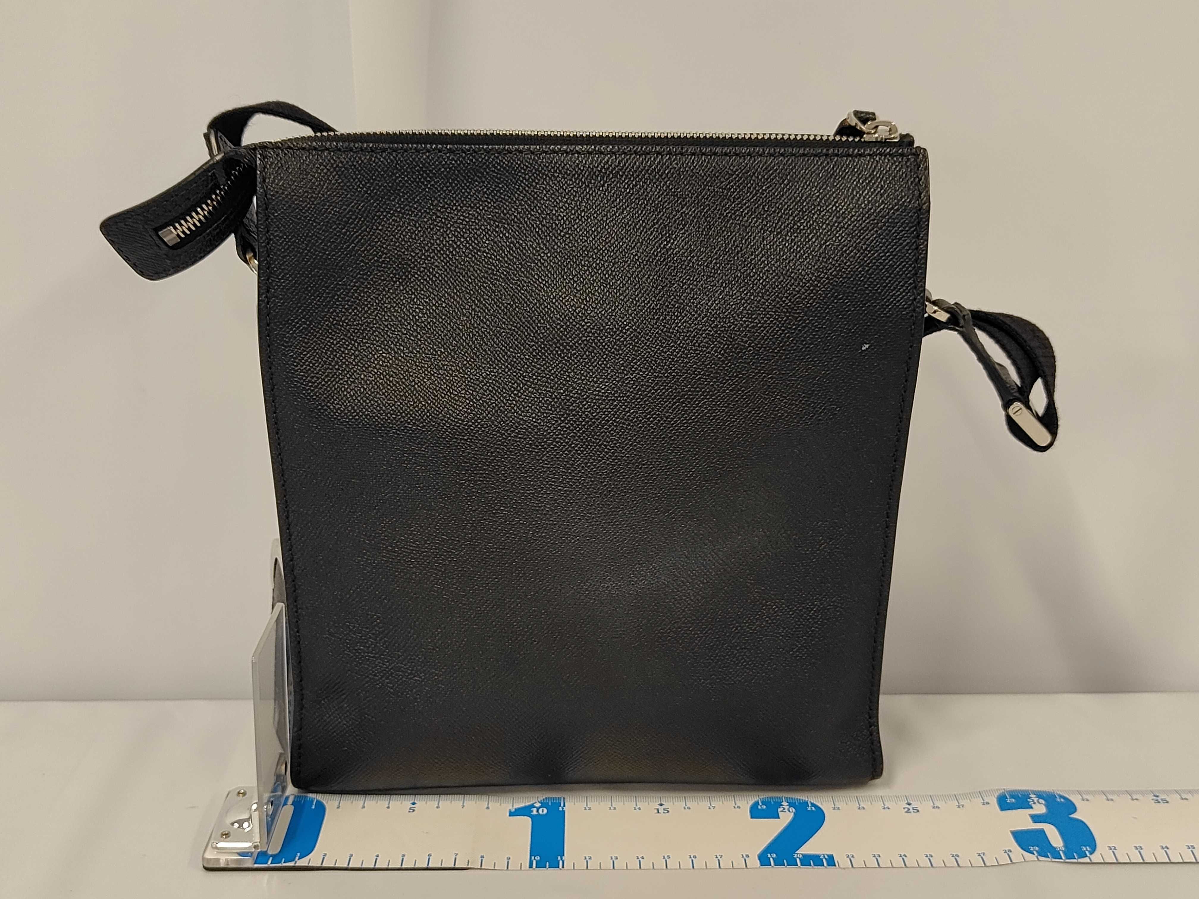 Bulgari Man Leather Shoulder Bag, Black — view 2