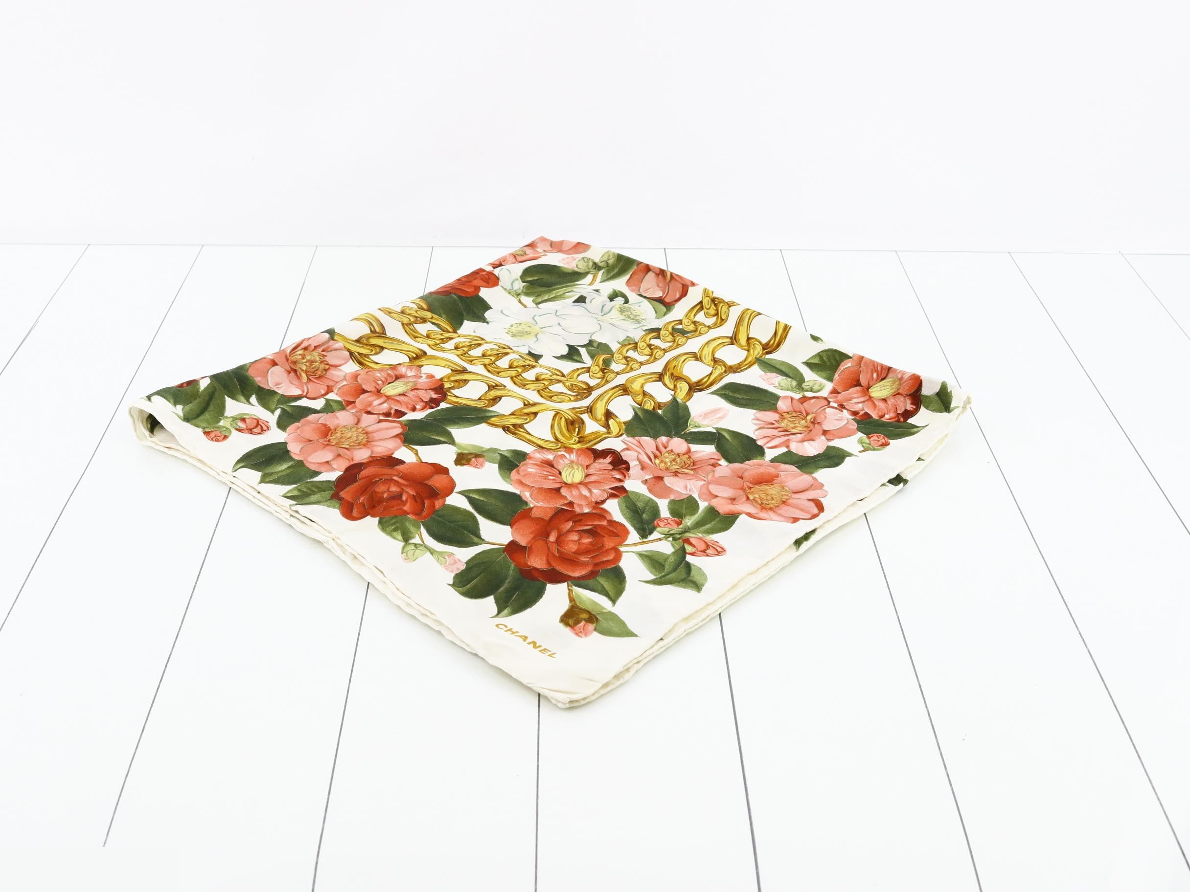 Vintage large silk scarf with tags