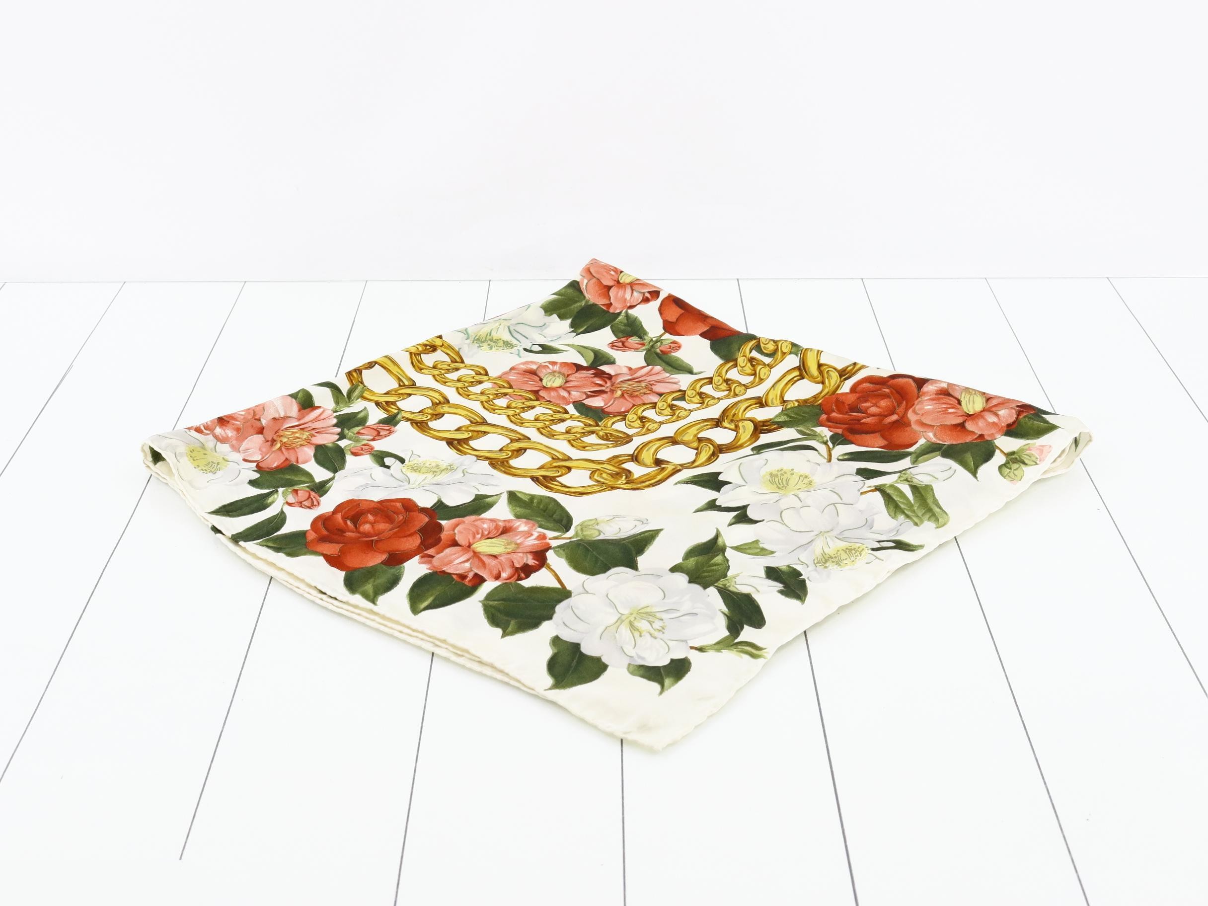 Vintage large silk scarf with tags — view 2
