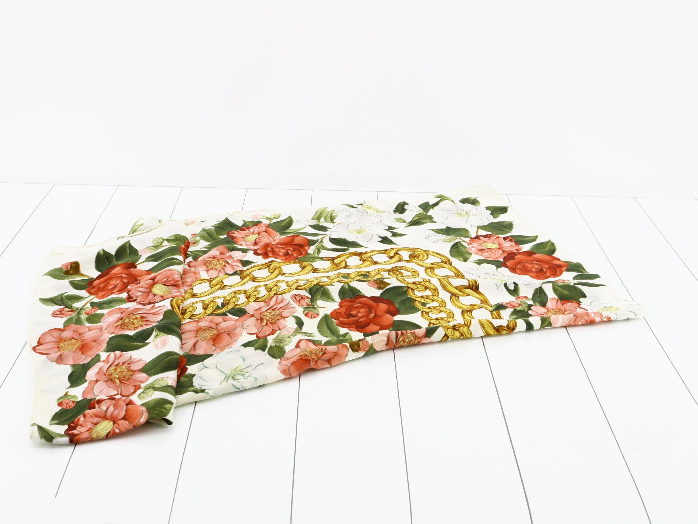 Vintage large silk scarf with tags — view 3
