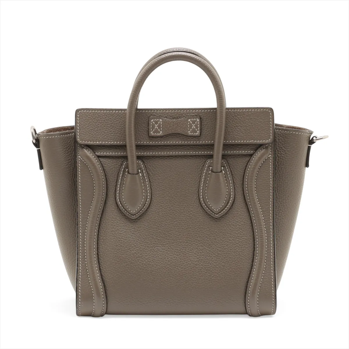 Luggage Nano Shopper Leather 2WAY Handbag Greige — view 2