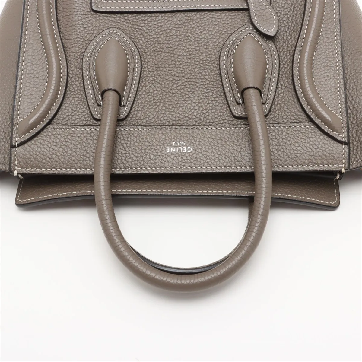 Luggage Nano Shopper Leather 2WAY Handbag Greige — view 5
