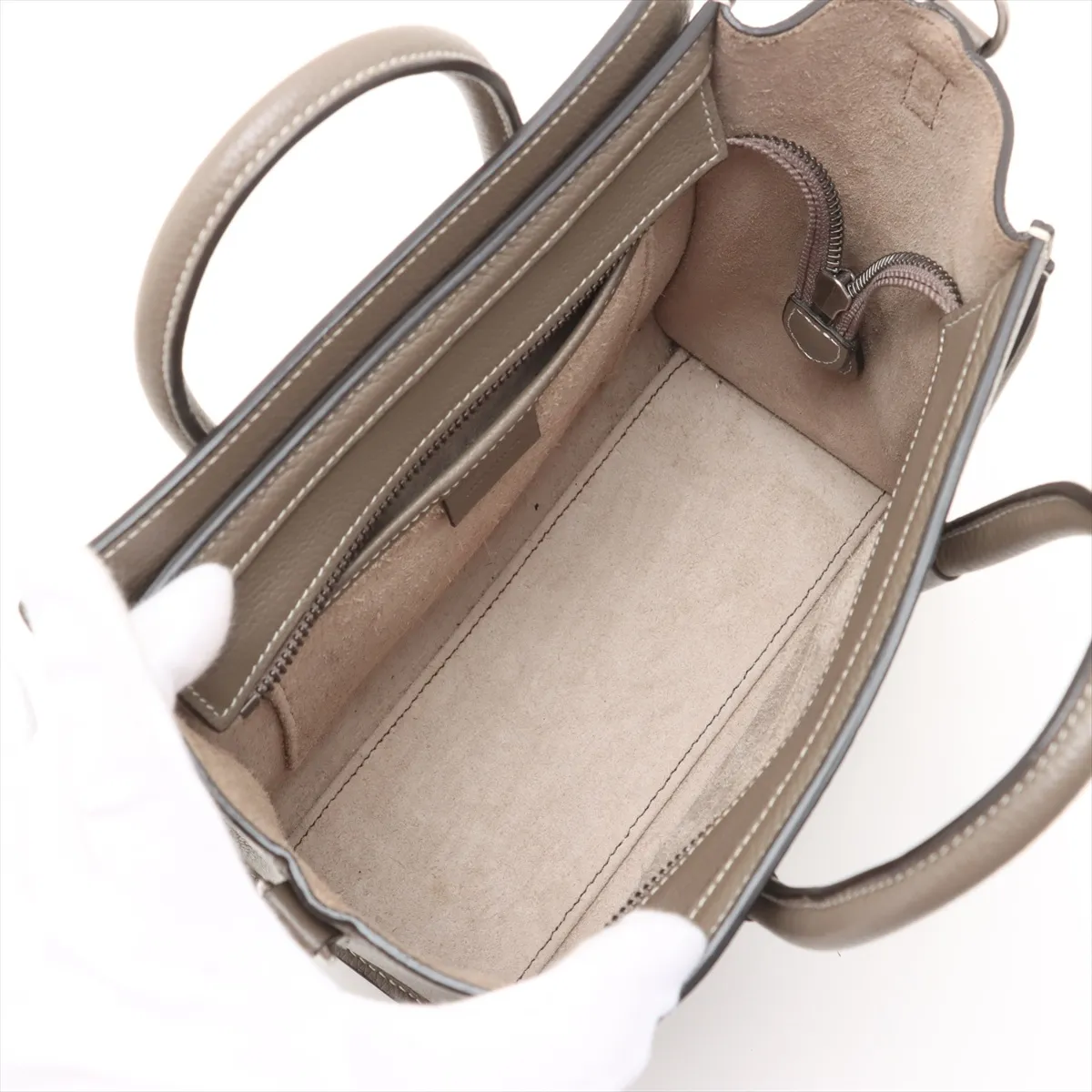Luggage Nano Shopper Leather 2WAY Handbag Greige — view 8
