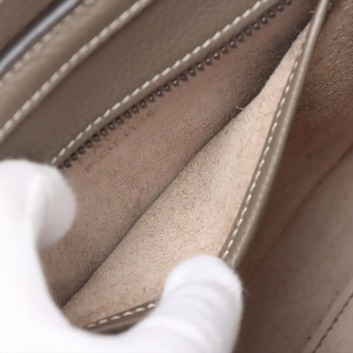 Luggage Nano Shopper Leather 2WAY Handbag Greige — view 9