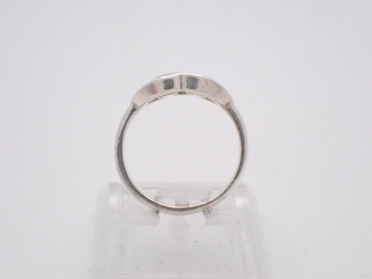 Interlocking ring, 925 sterling silver, 4.7g, stamped "9", actual size #8 — view 3