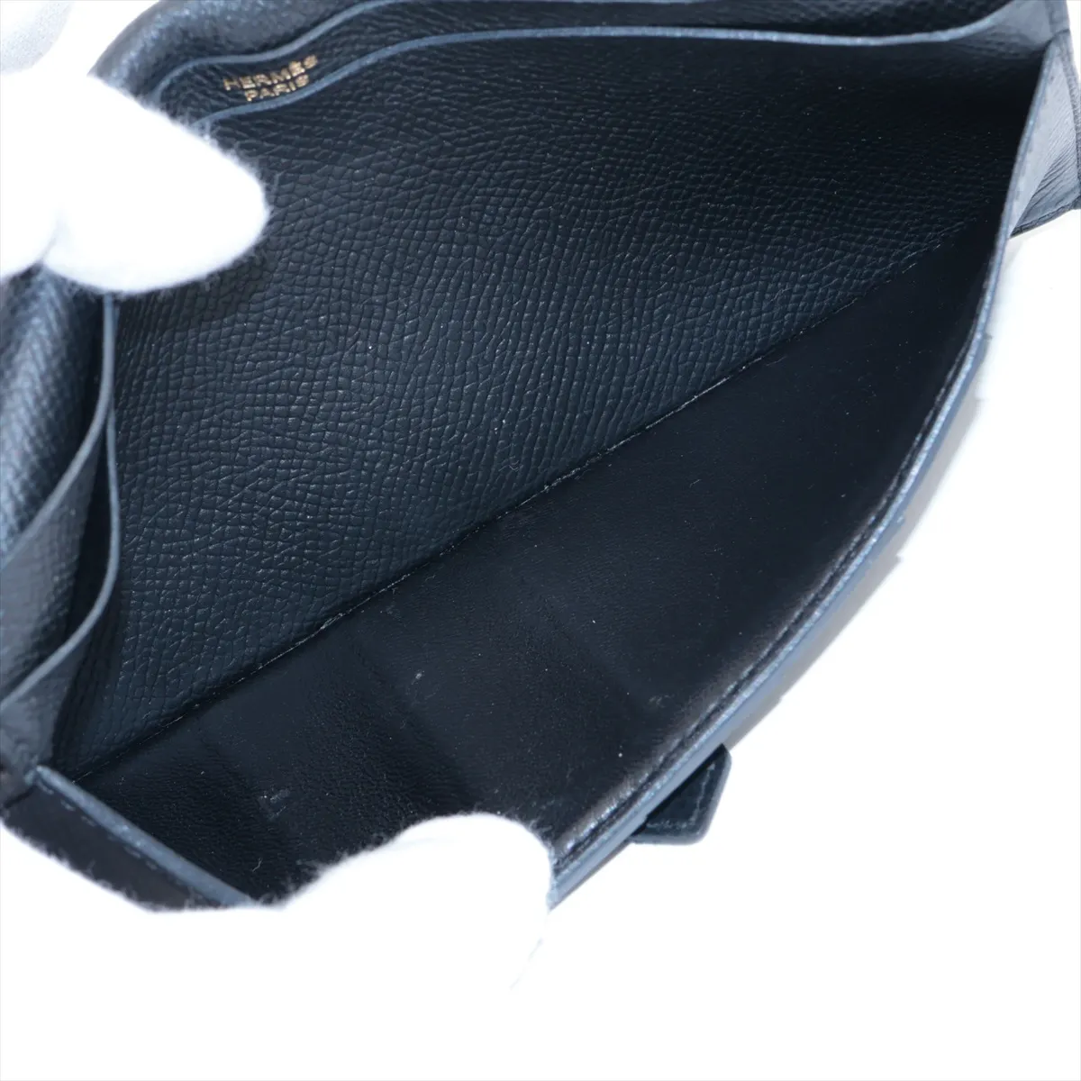 Bearn Veau Epsom Long Wallet, Black with Gold Hardware, C: 2018 — view 4
