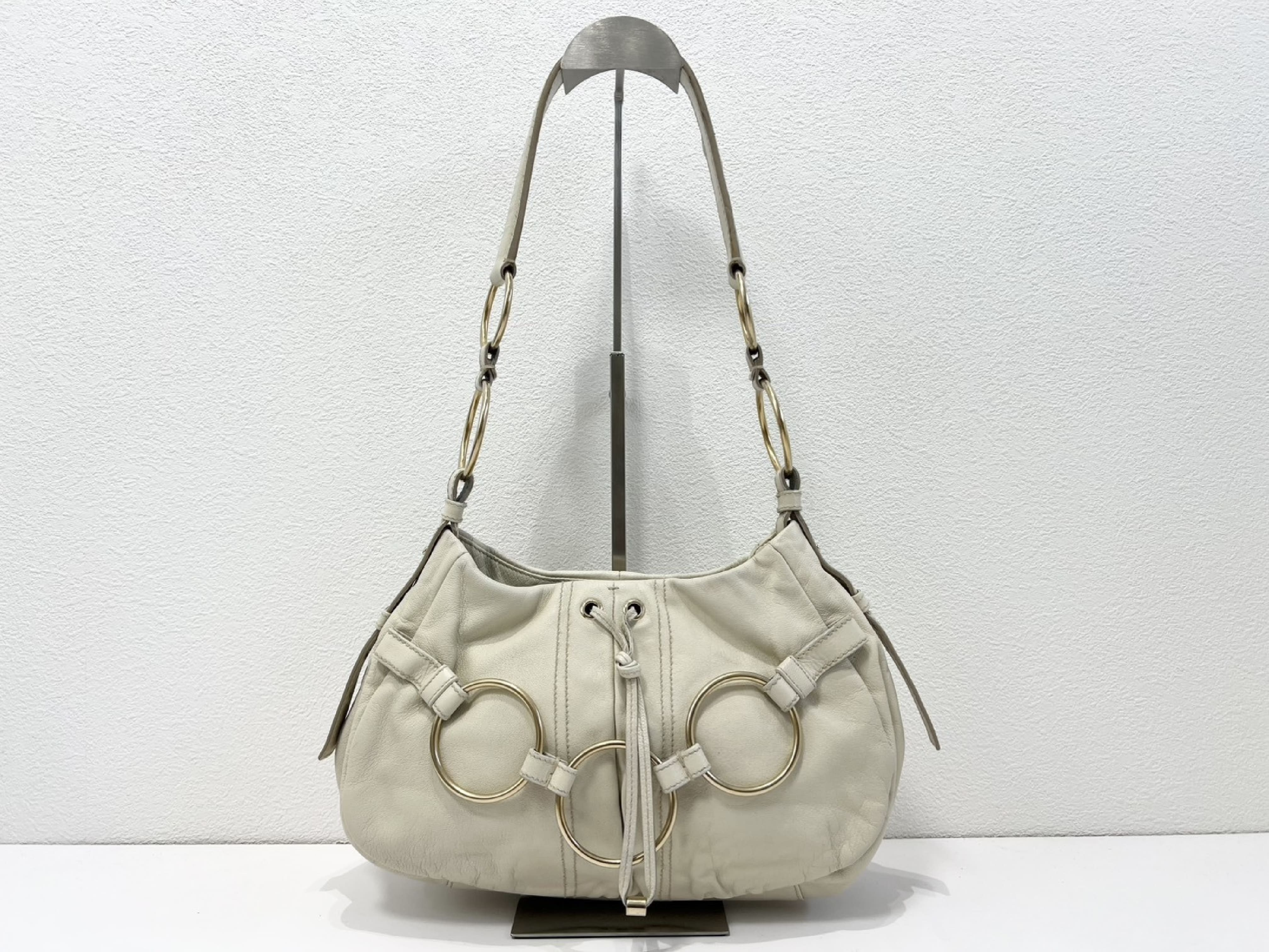 Rive Gauche Saharienne Ring Leather Shoulder Bag