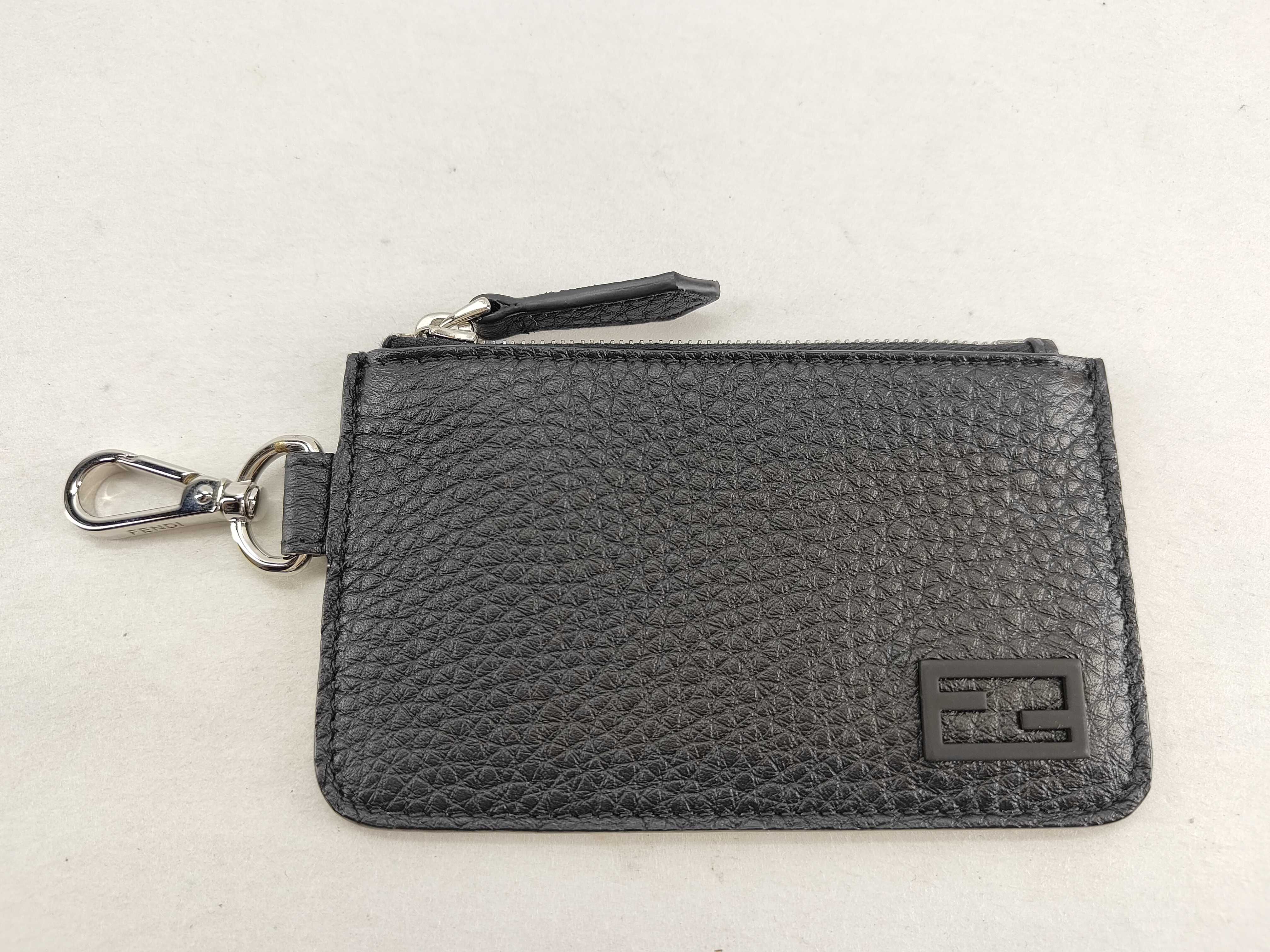 card case, black, 7M0343AJJ1, FF logo, with box, leather coin case.