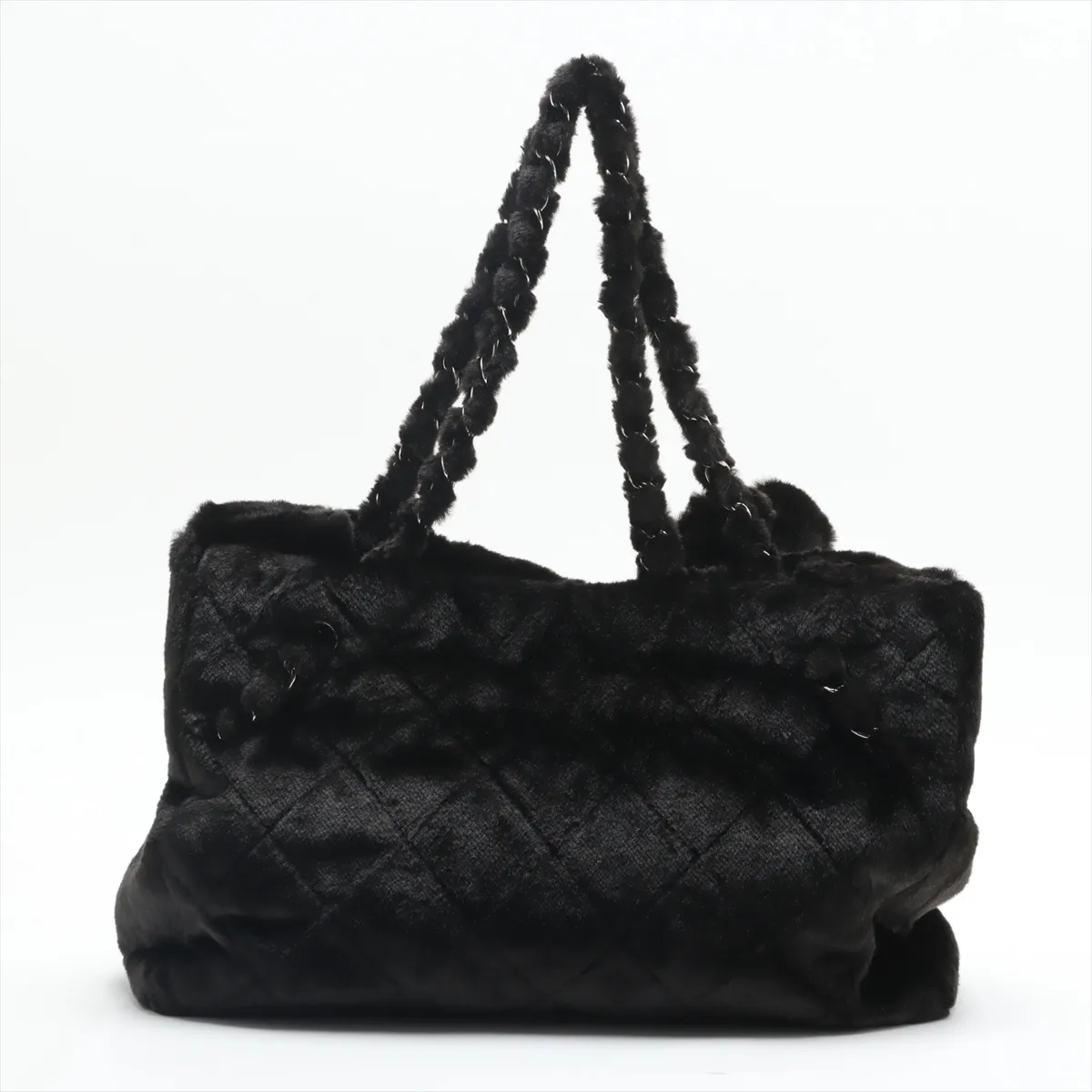 Matelasse fur chain tote bag black silver hardware 13083939 13th series — view 2