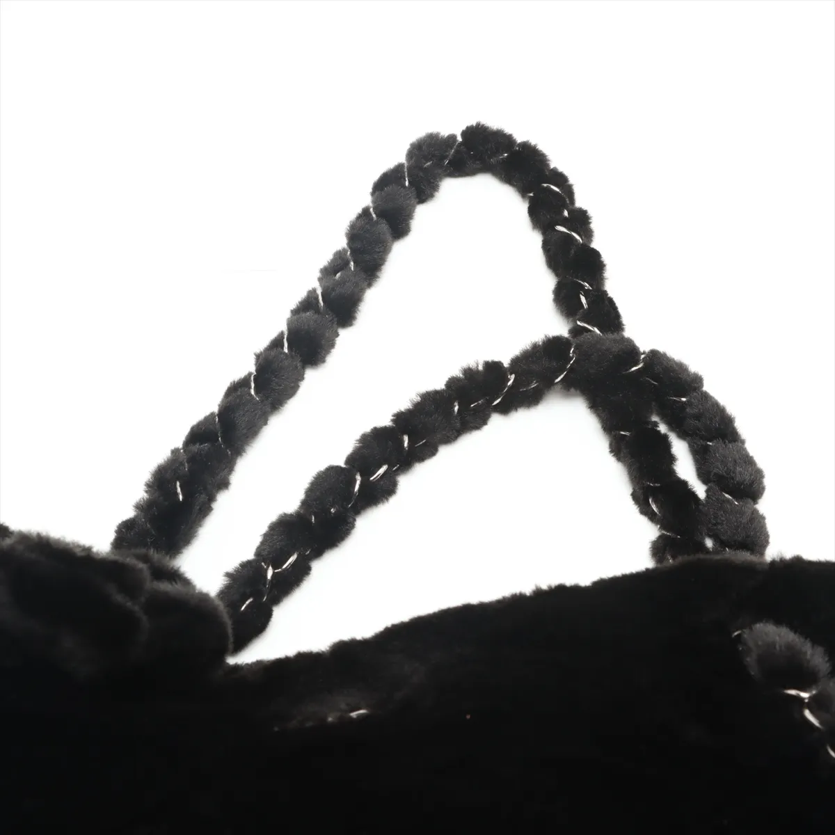 Matelasse fur chain tote bag black silver hardware 13083939 13th series — view 6