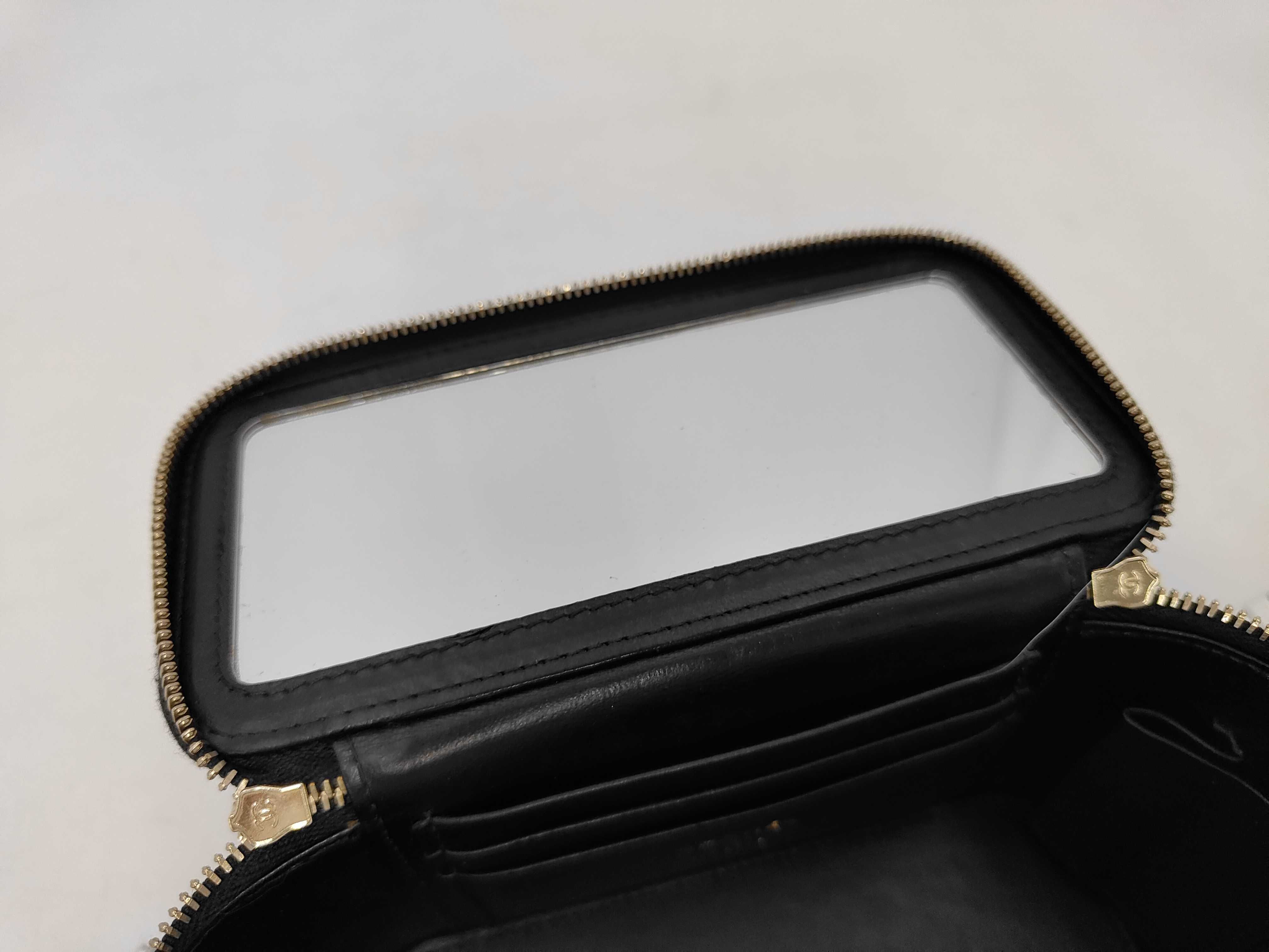Matelassé Metal Top Handle Vanity Chain Shoulder Bag, Lambskin, Black, Gold Hardware, Shoulder Bag — view 11