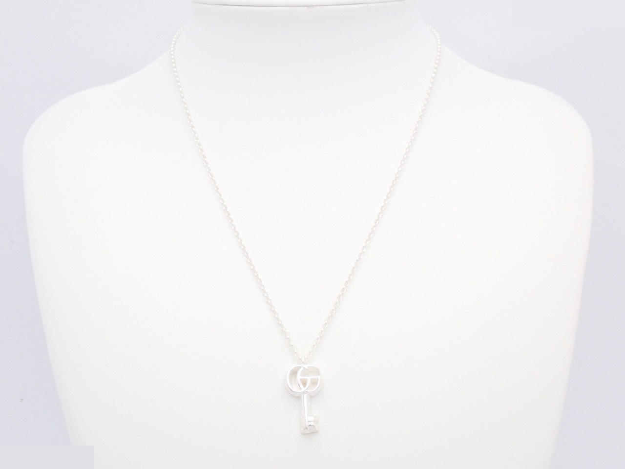 Key Double G Small Necklace, 925 Sterling Silver, 6.6g — view 2