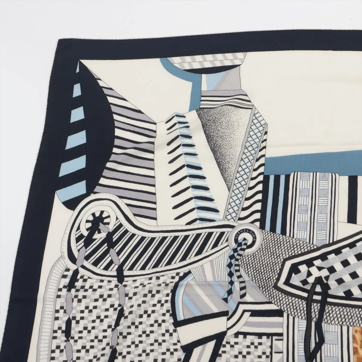 Carrége en La Selle Imaginaire Imaginary saddle Stole Cashmere x Silk Navy Thread — view 2