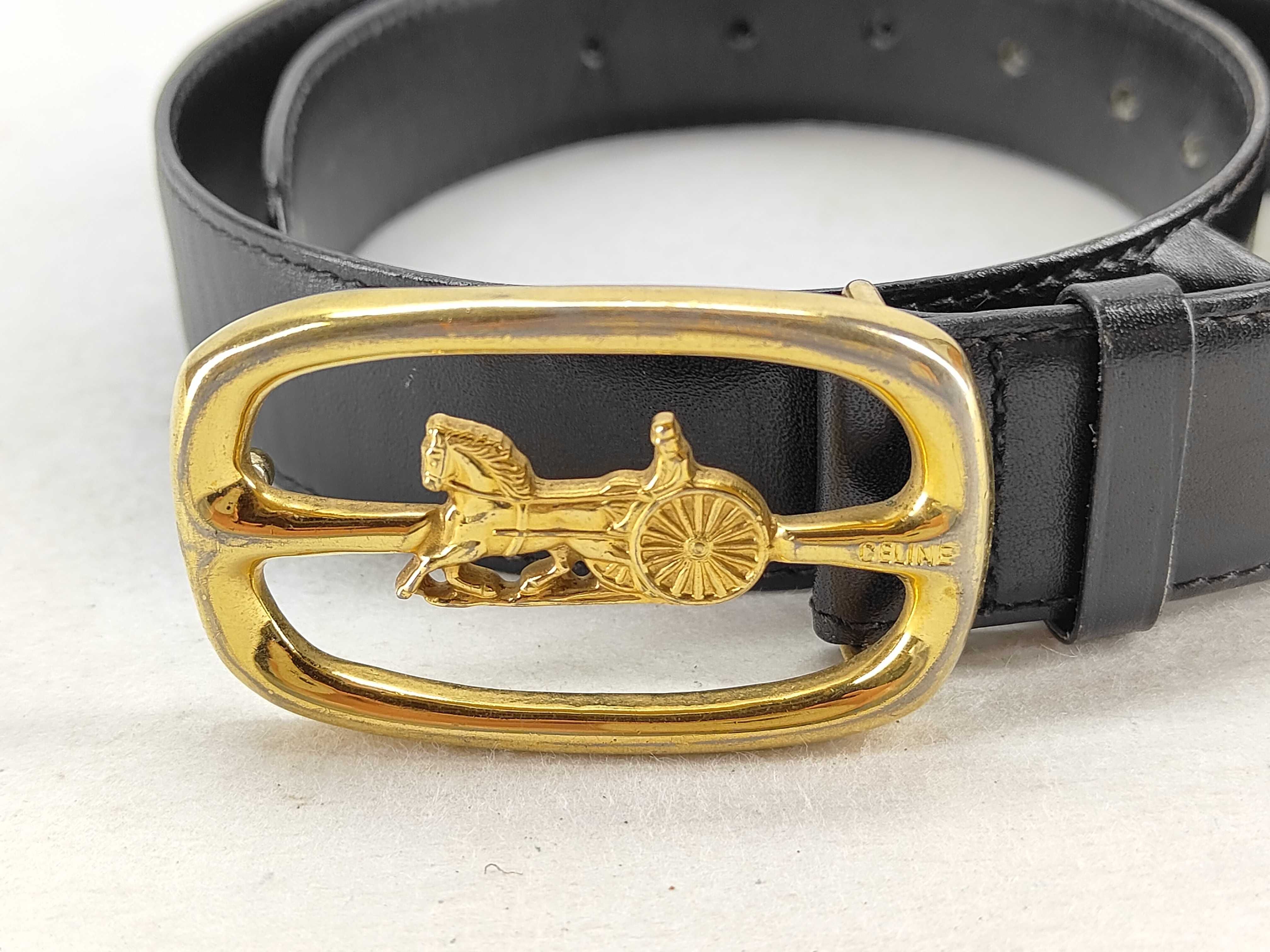 leather belt with carriage hardware, size . — view 2